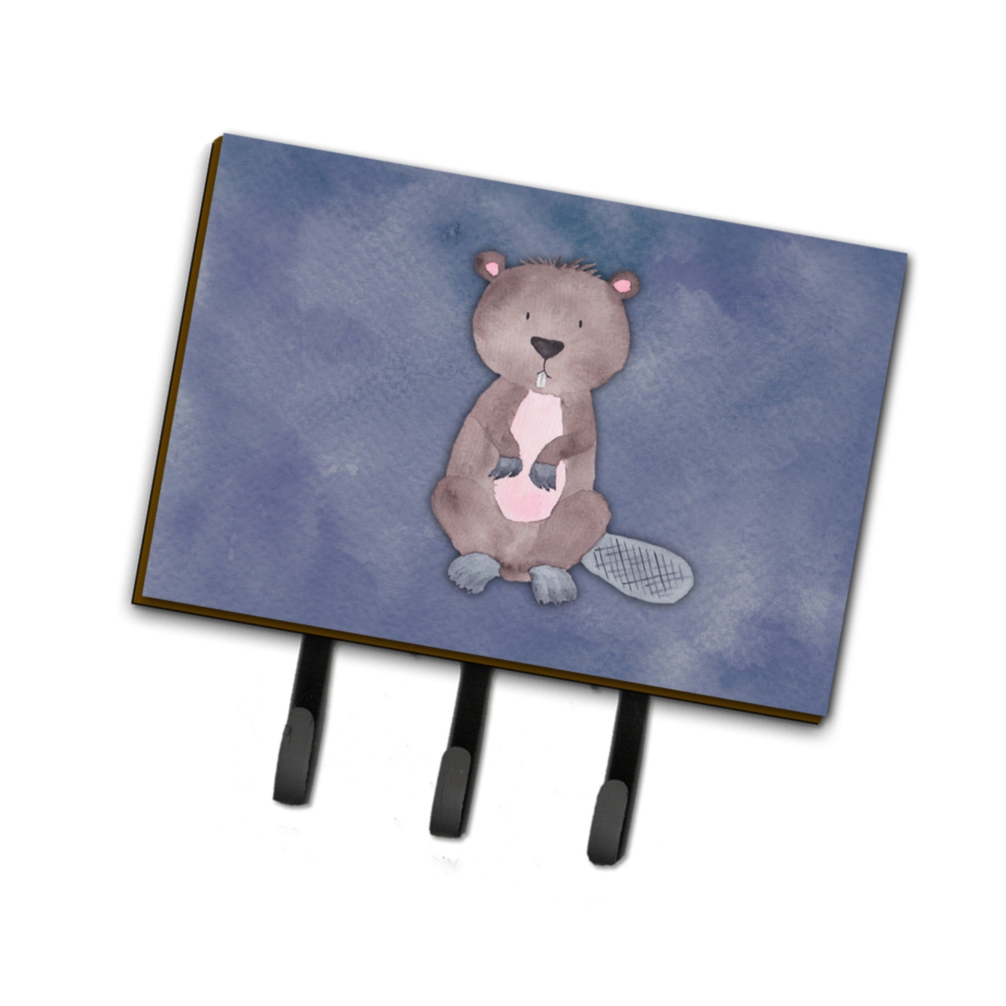 Caroline'S Treasures Beaver Watercolor Wall Hook, Triple, Multicolor