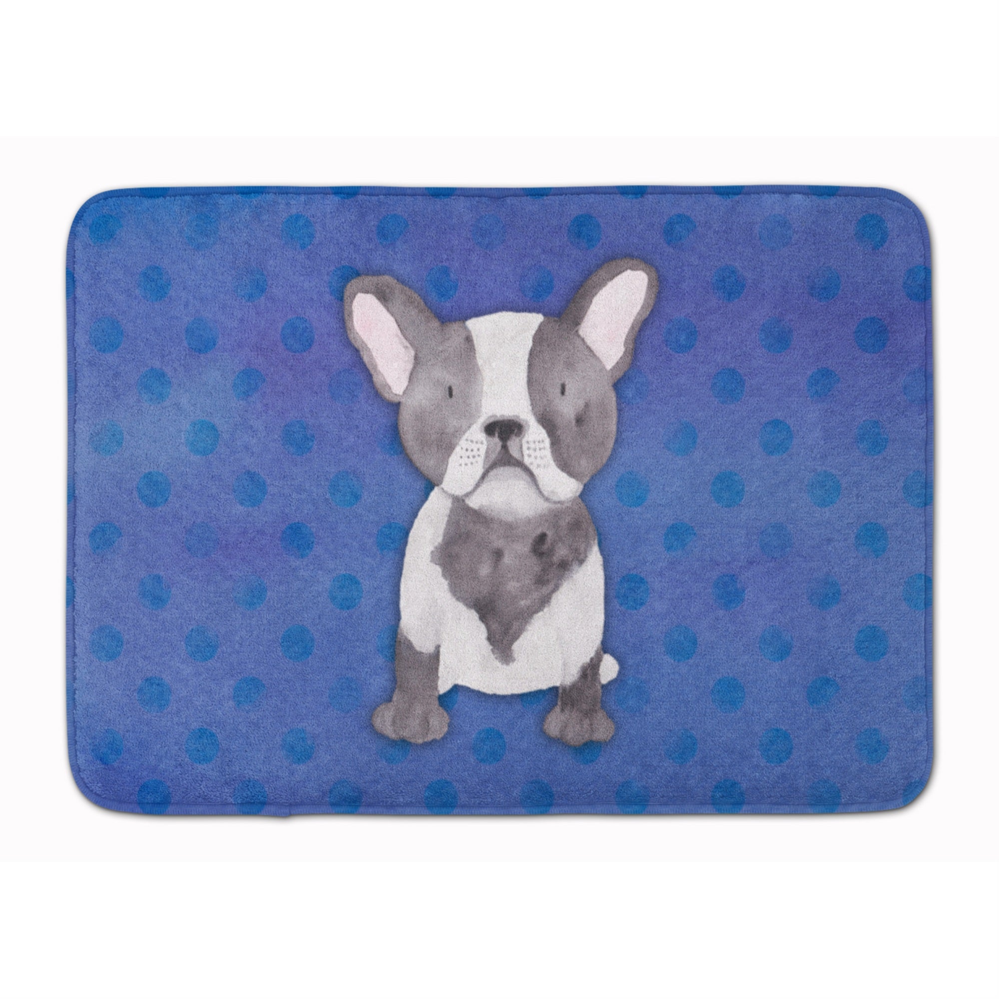 Caroline'S Treasures French Bulldog Polkadot Watercolor Floor Mat, 19H X 27W, Multicolor