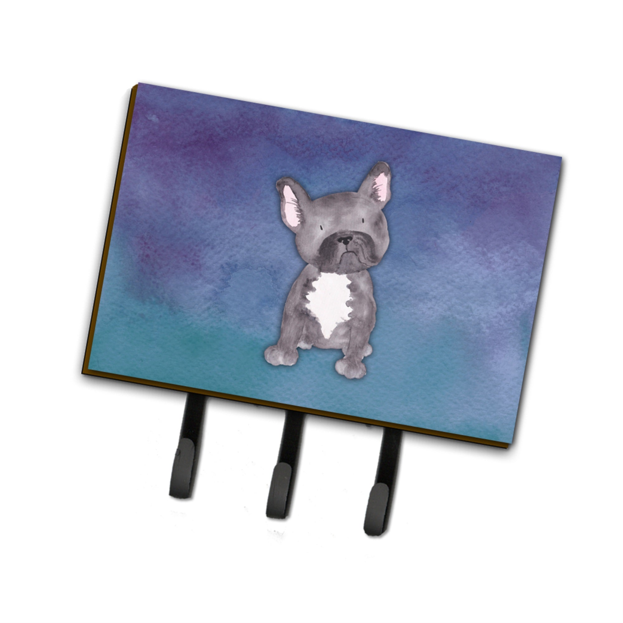 Caroline'S Treasures French Bulldog Watercolor Wall Hook, Triple, Multicolor