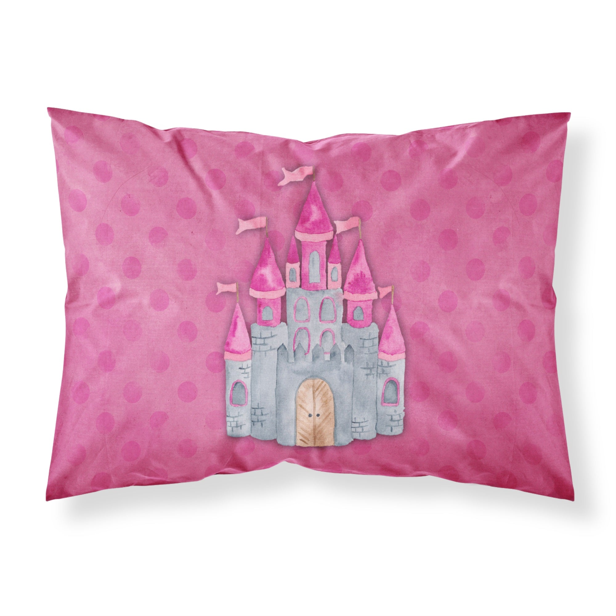 Caroline'S Treasures Princess Castle Watercolor Printed, Polyester, 250 Thread Count, Envelope Closure Pillowcase, Standard, M