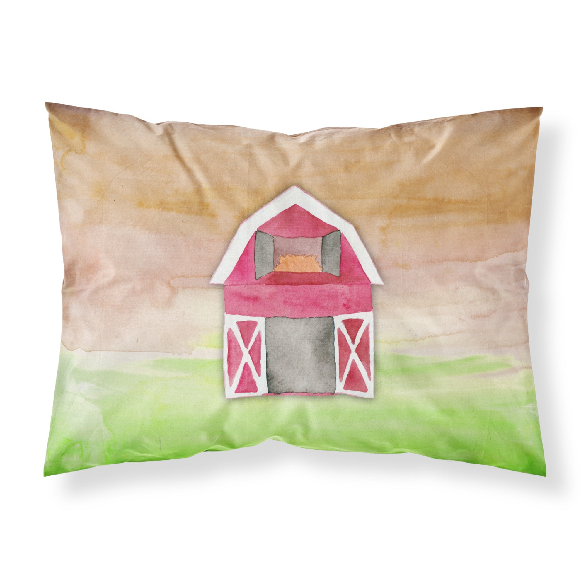 Caroline'S Treasures Barn Watercolor Pillowcase Standard Multicolor