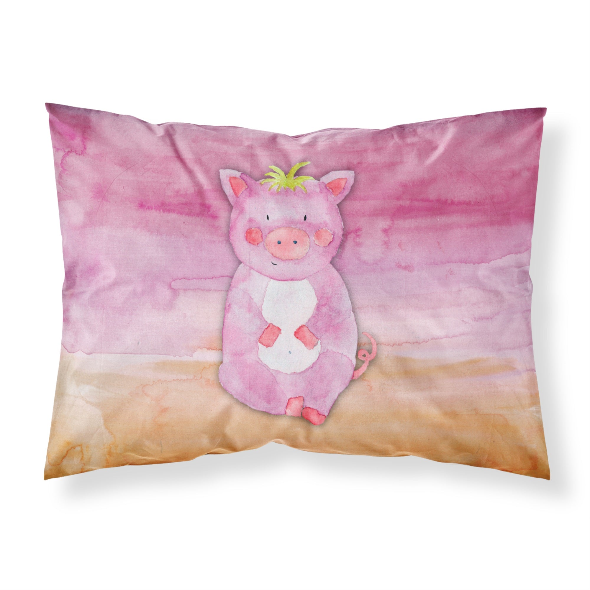 Caroline'S Treasures Pig Watercolor Pillowcase Standard Multicolor