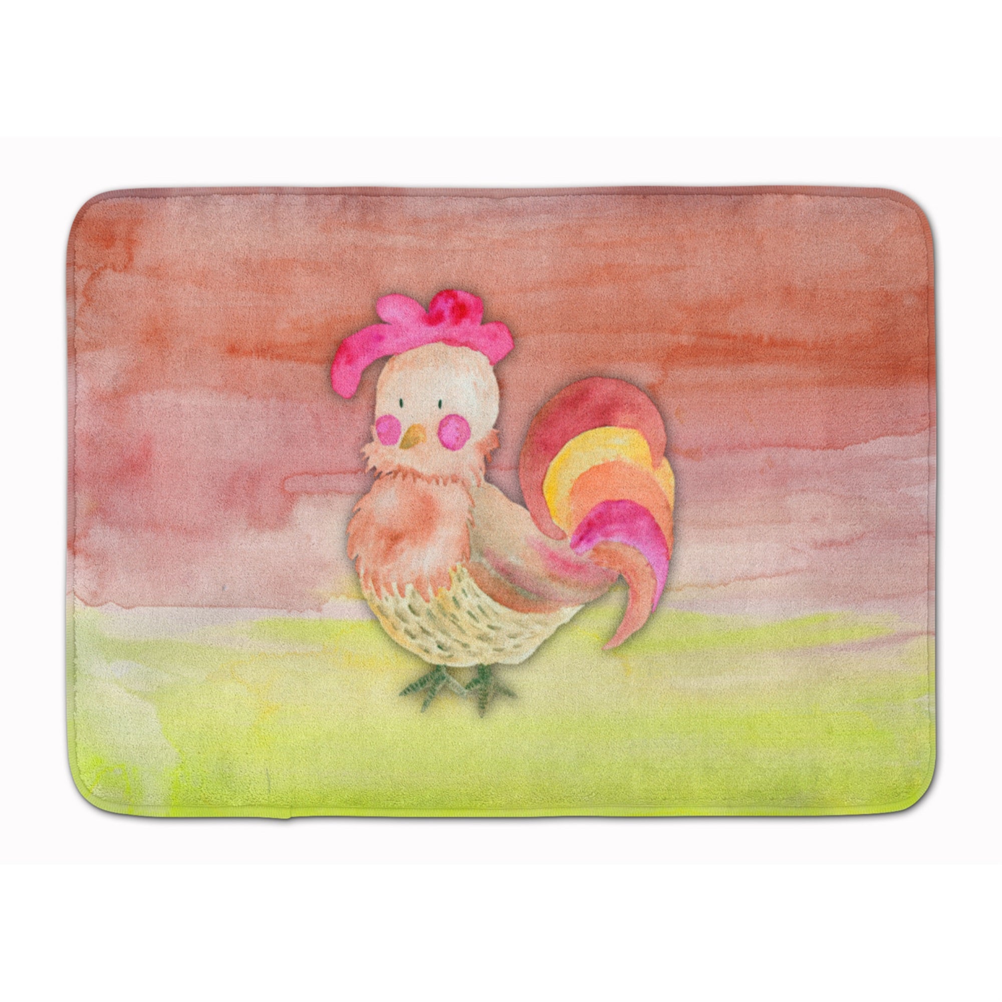 Caroline'S Treasures Rooster Watercolor Floor Mat, 19 X 27, Multicolor