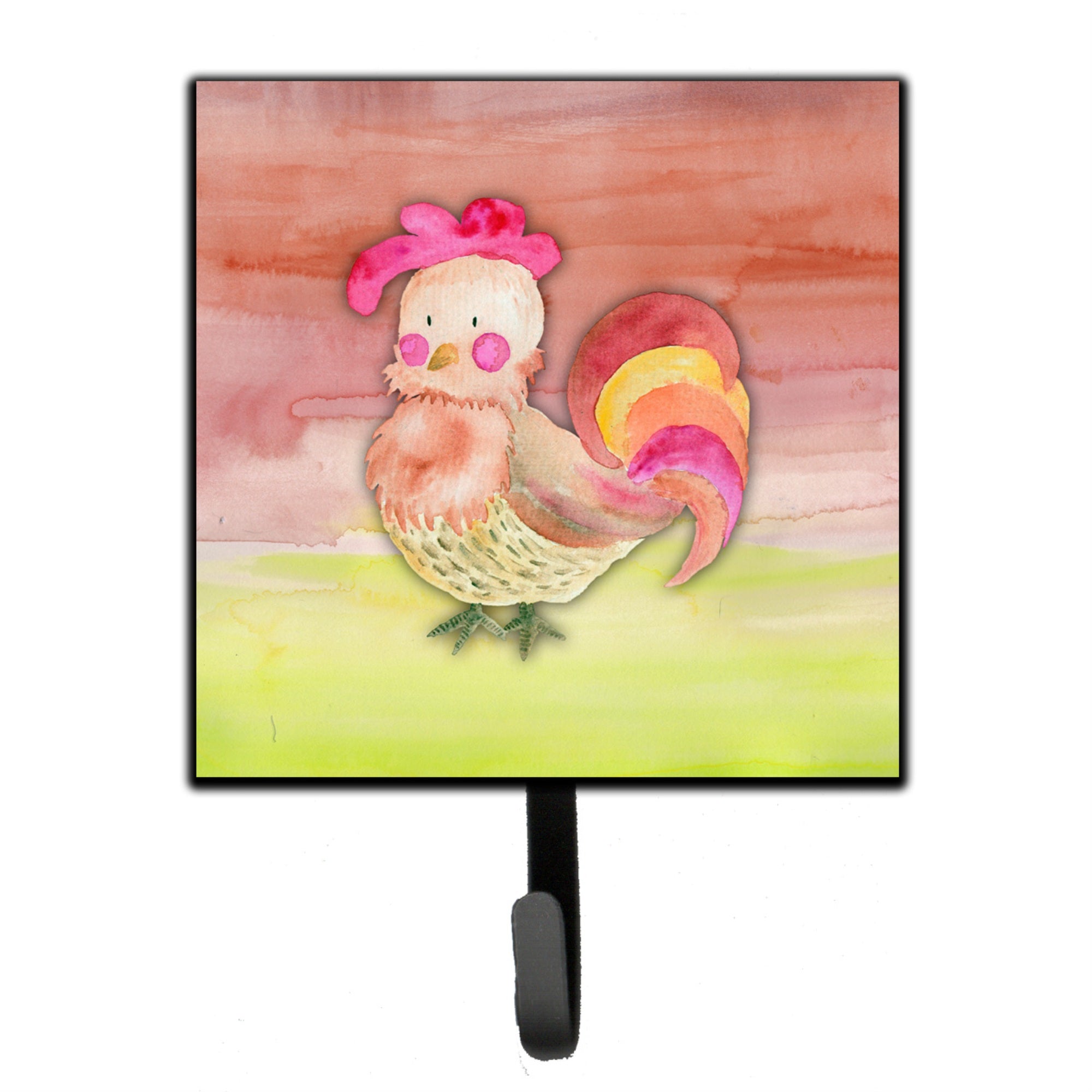 Caroline'S Treasures Rooster Watercolor Wall Hook, Small, Multicolor