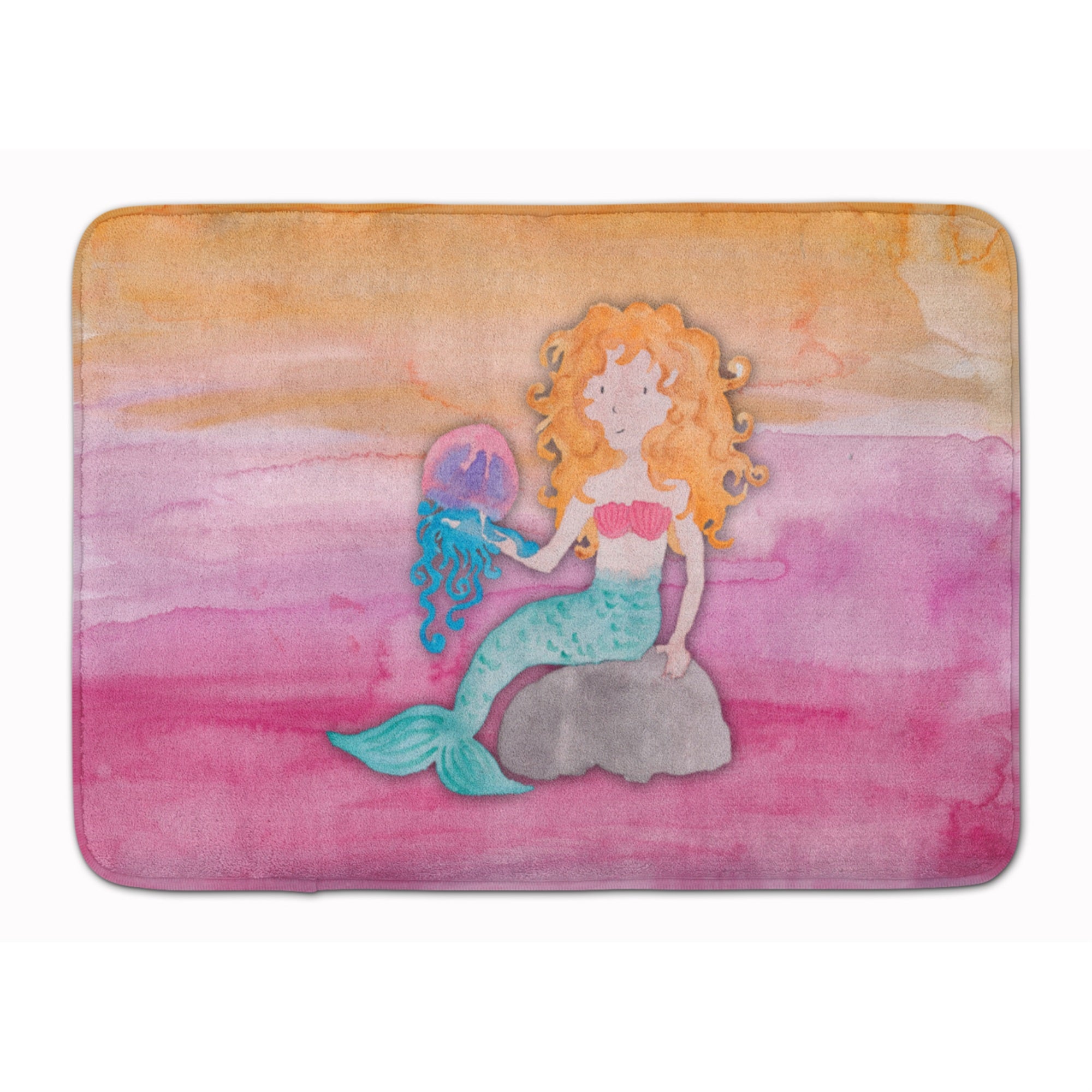 Caroline'S Treasures Blonde Mermaid Watercolor Floor Mat, 19 X 27, Multicolor