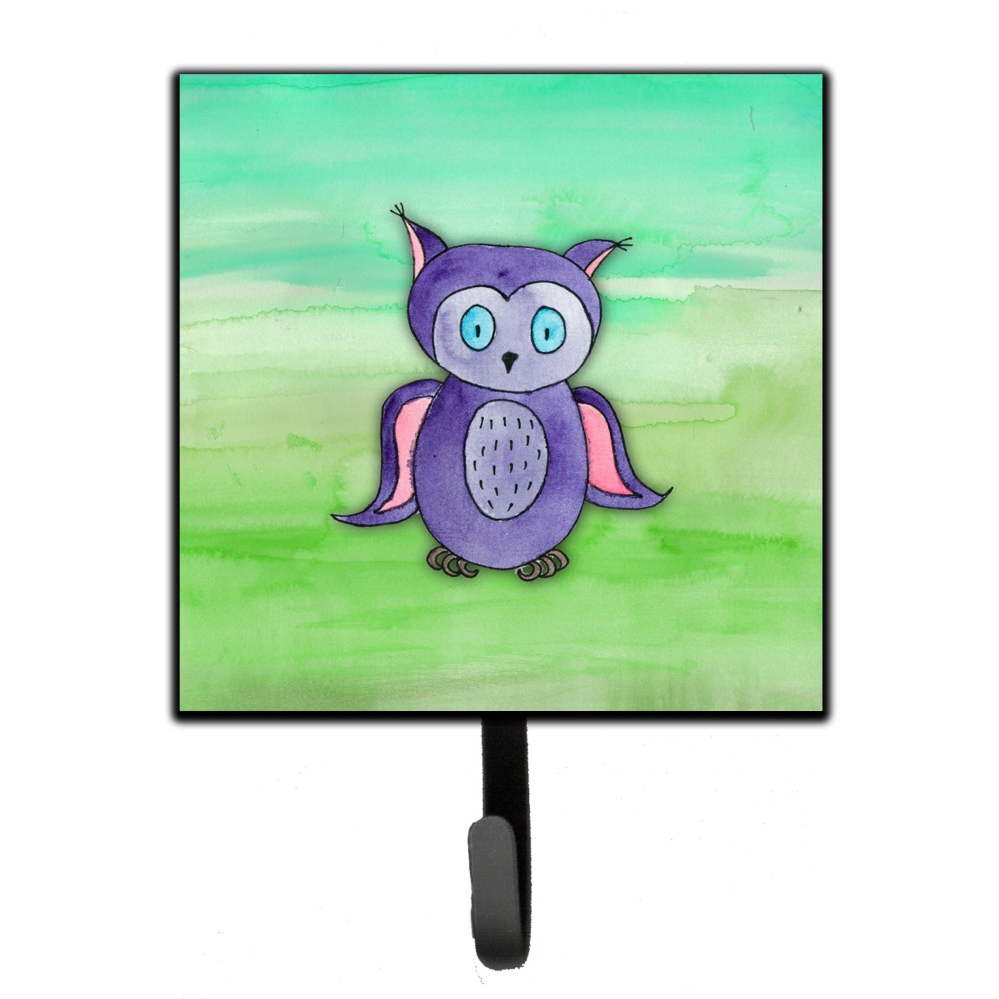 Caroline'S Treasures Purple Owl Watercolor Wall Hook, Small, Multicolor