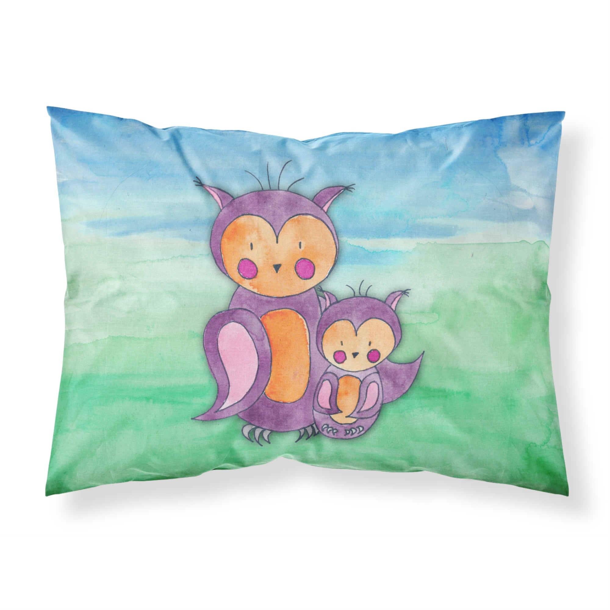 Caroline'S Treasures Momma And Baby Owl Watercolor Pillowcase, Standard, Multicolor