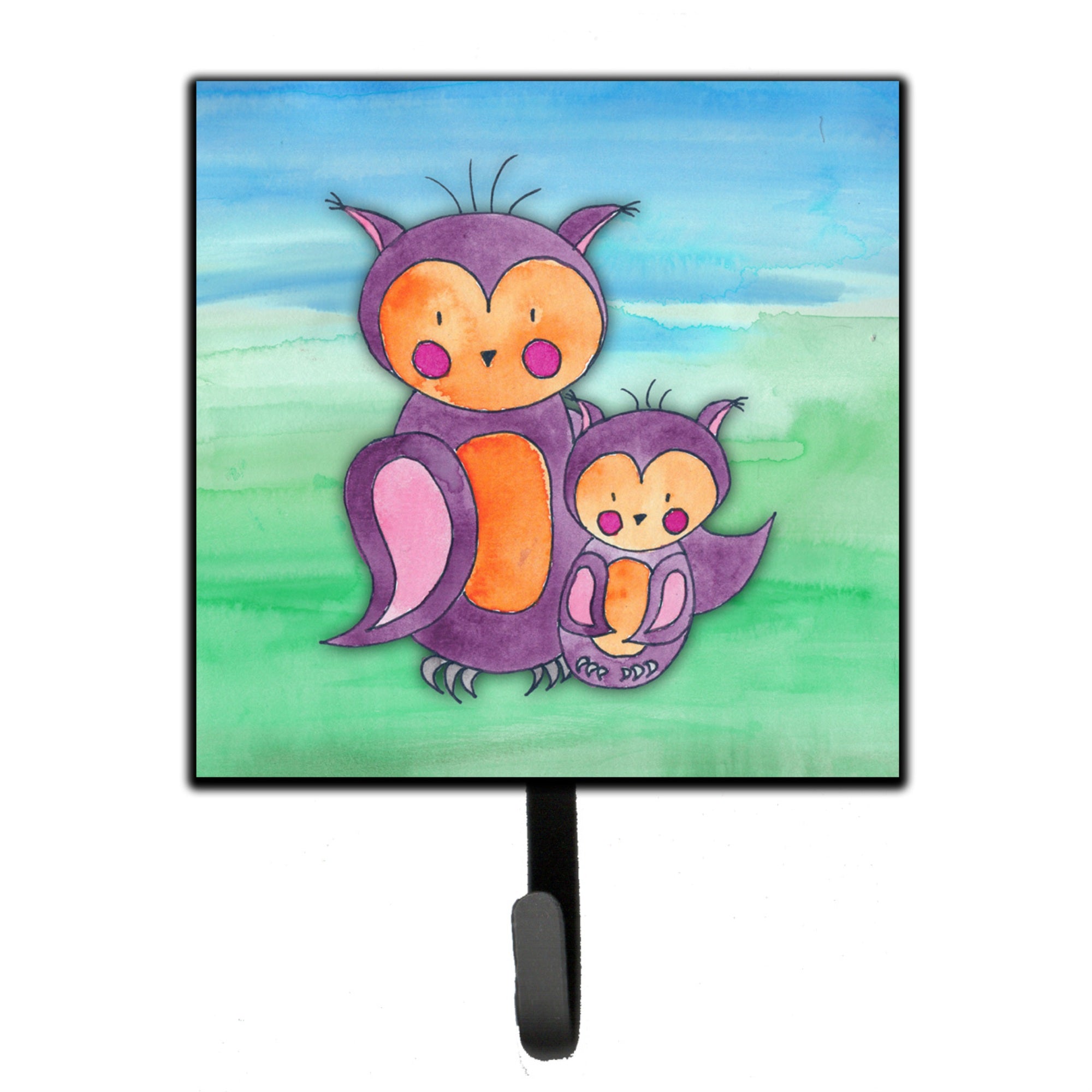 Caroline'S Treasures Momma And Baby Owl Watercolor Wall Hook, Small, Multicolor