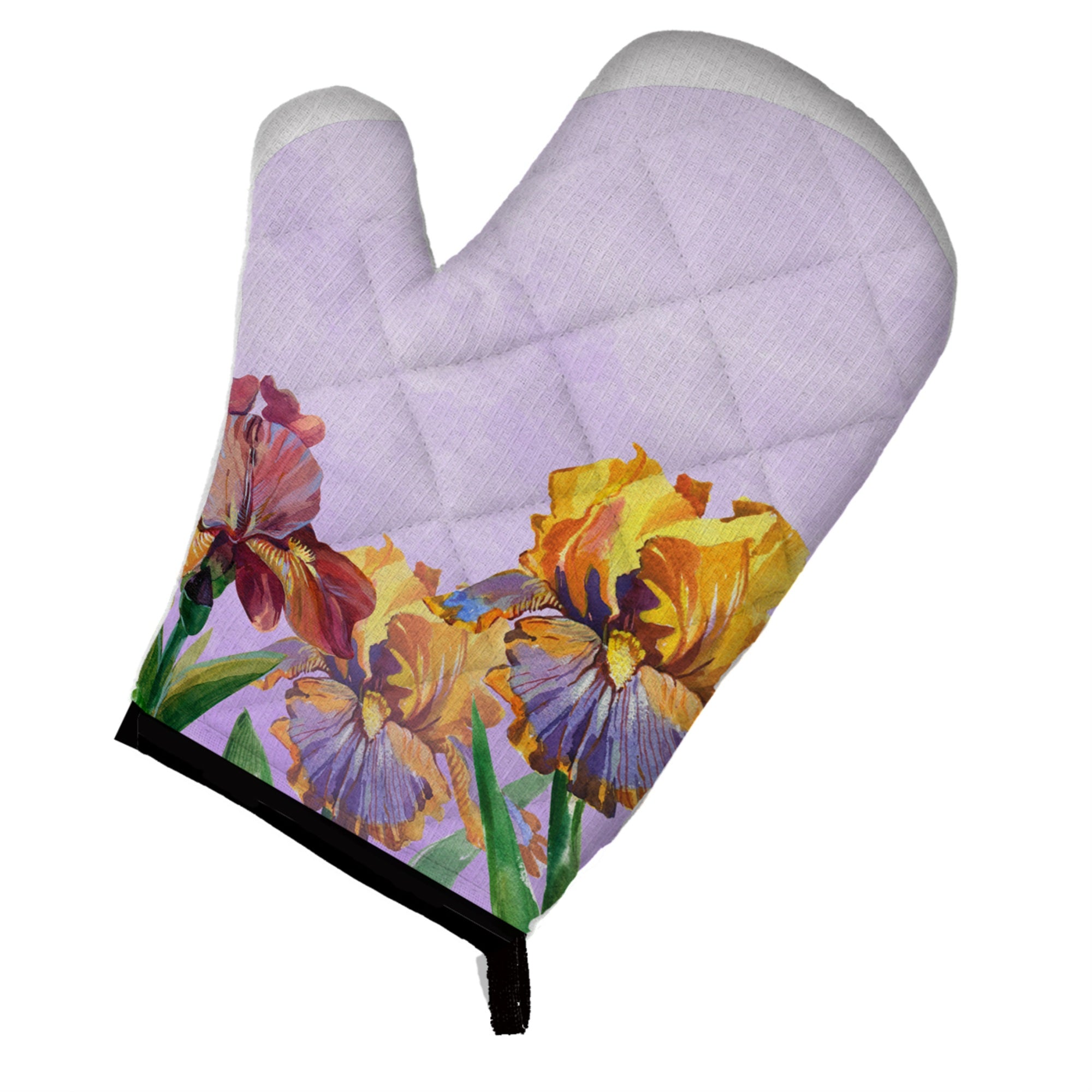 Caroline'S Treasures Purple And Yellow Iris, Large, Multicolor Oven Mitt