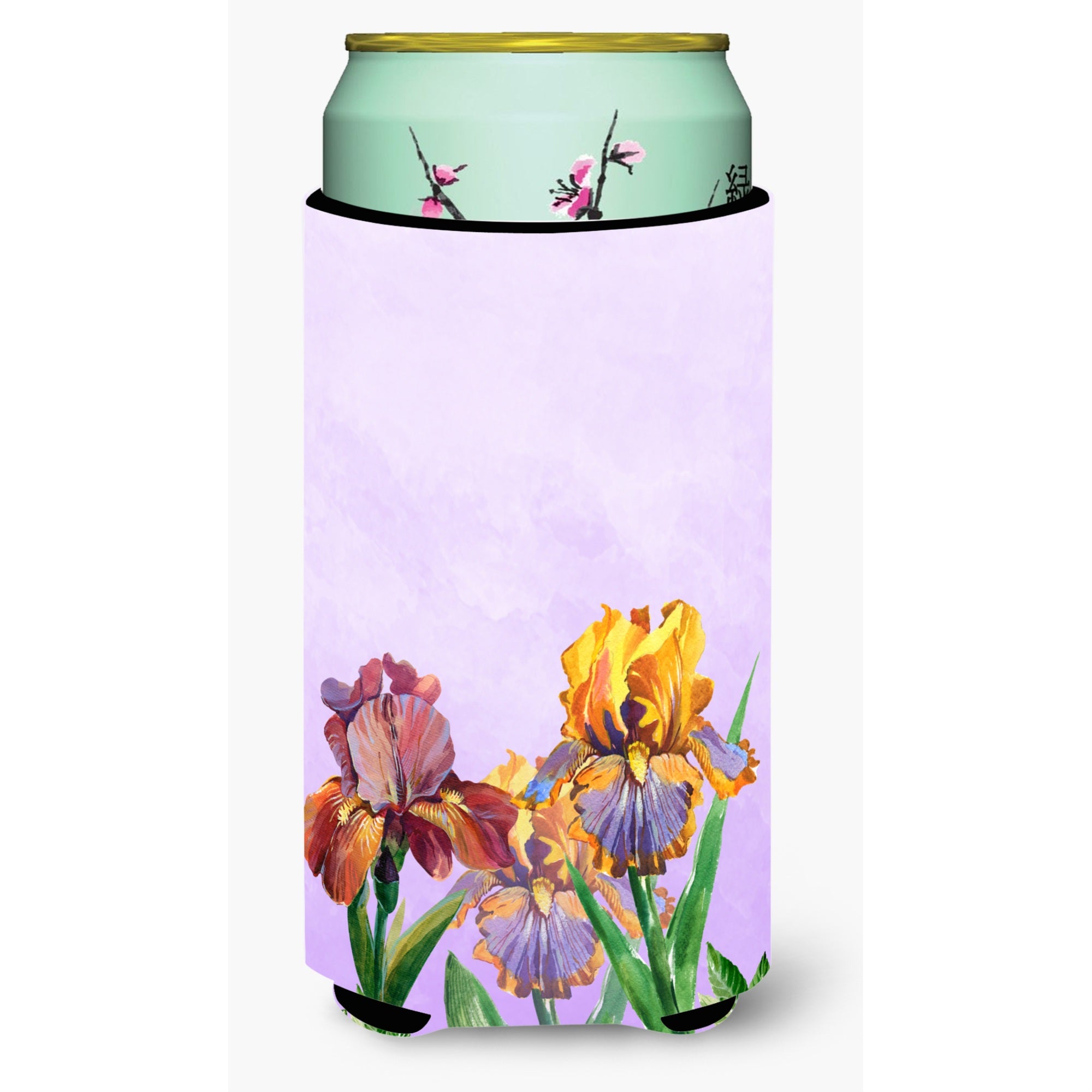 Caroline'S Treasures Bb7445Tbc Purple And Yellow Iris Tall Boy Hugger Cold-Beverage-Koozies, Multicolor