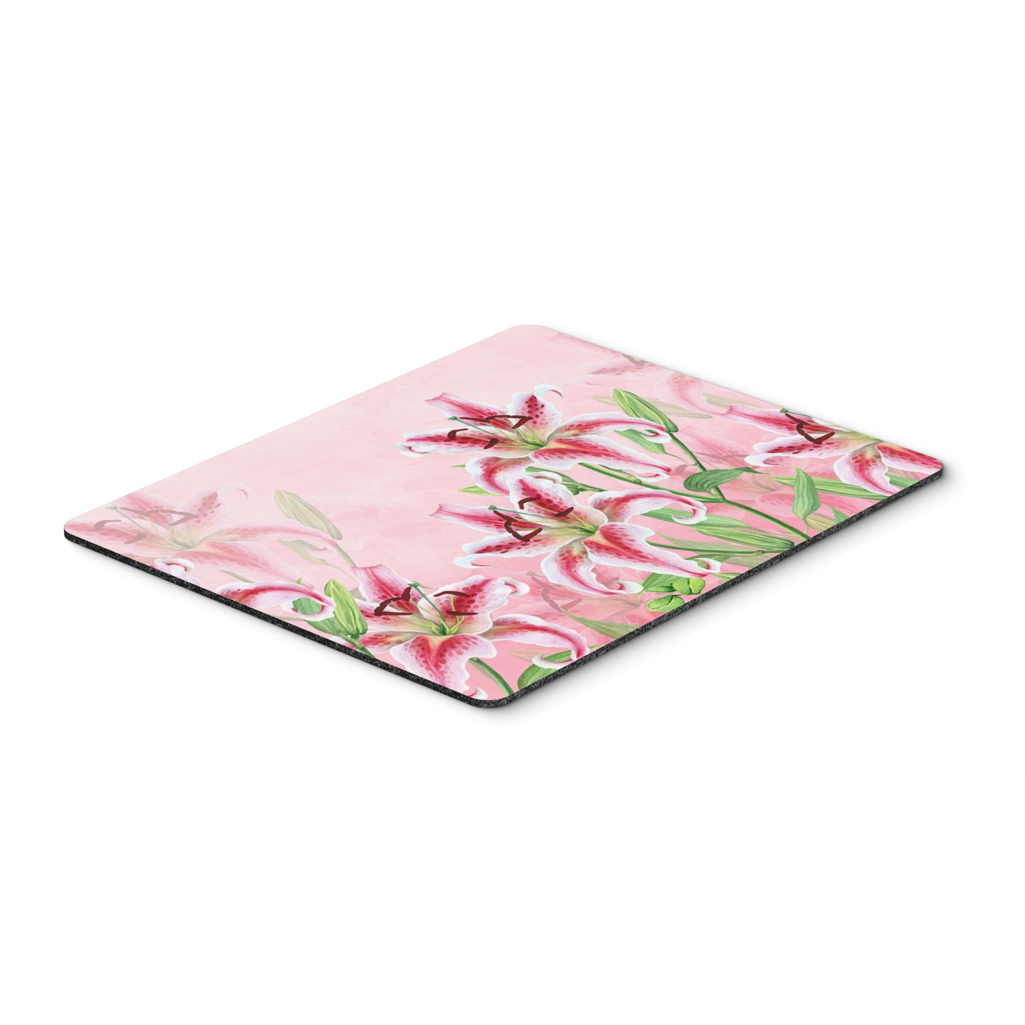 Pink Lillies Mouse Pad, Hot Pad Or Trivet