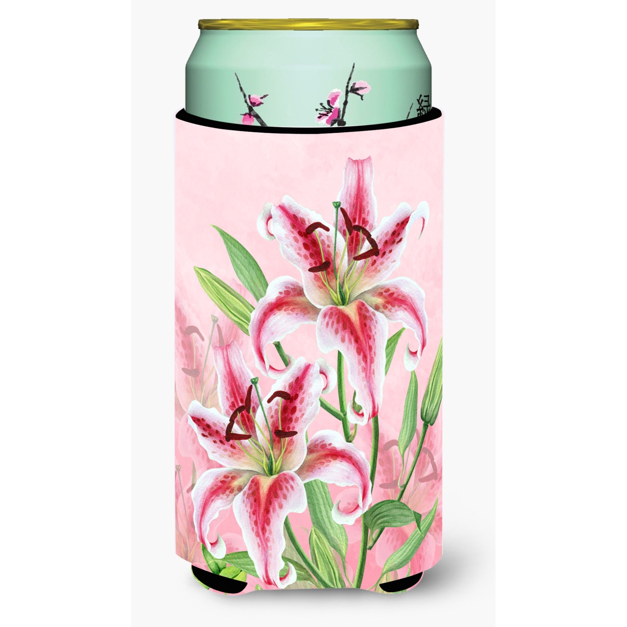 Caroline'S Treasures Bb7446Tbc Pink Lillies Tall Boy Insulator Hugger Cold-Beverage-Koozies, Multicolor