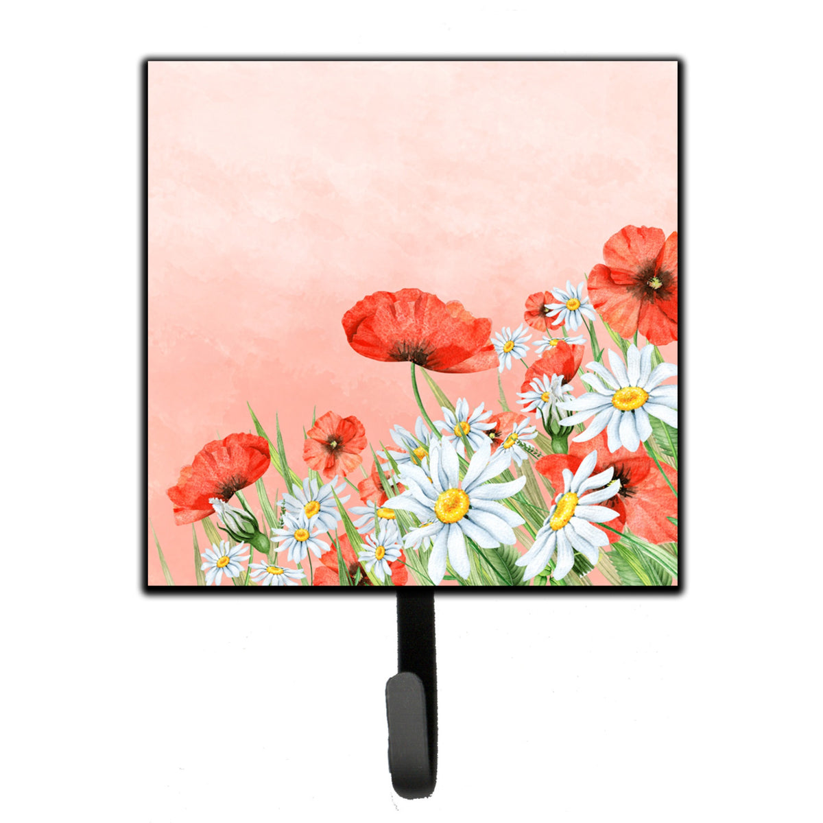 Caroline'S Treasures Poppies And Chamomiles Leash Or Key Holder Hooks, Multicolor