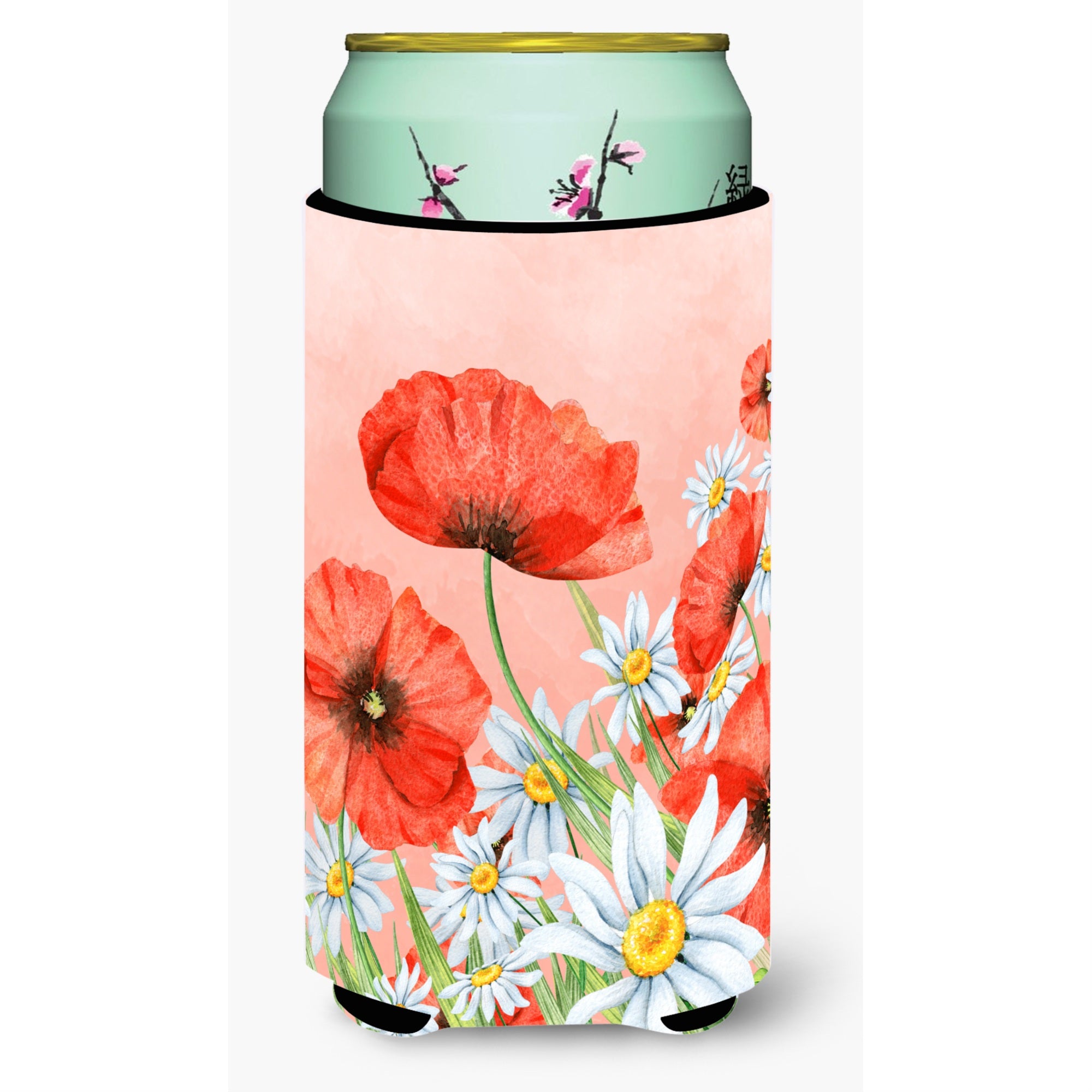 Caroline'S Treasures Bb7448Tbc Poppies And Chamomiles Tall Boy Hugger Cold-Beverage-Koozies, Multicolor