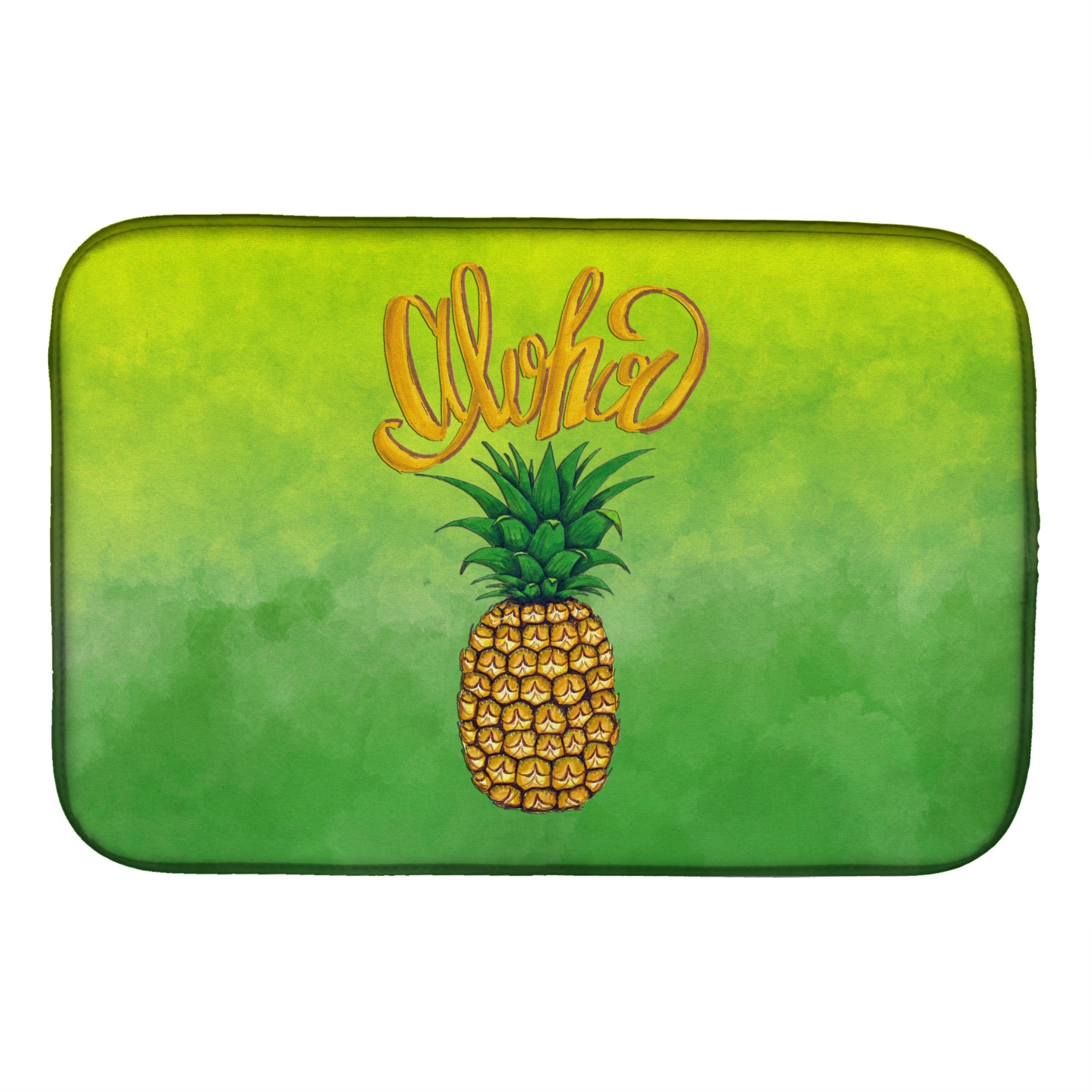 Caroline'S Treasures Aloha Pineapple Welcome Dish Drying Mat, 14 X 21, Multicolor