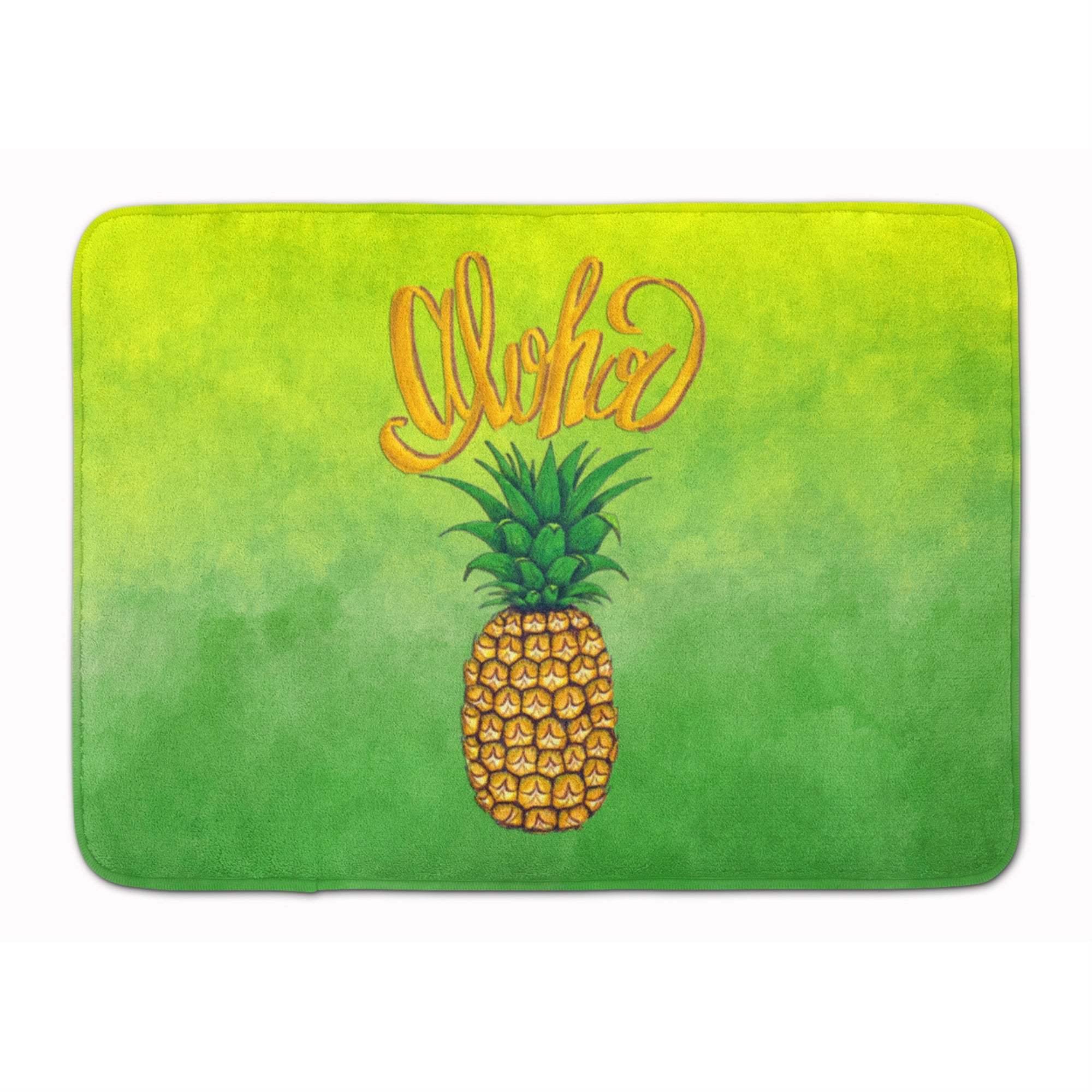 Caroline'S Treasures Aloha Pineapple Welcome Machine Washable Memory Foam Mat Doormats, Multicolor