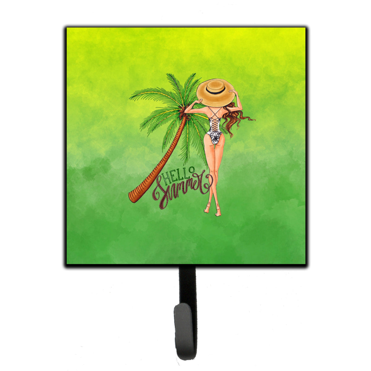 Caroline'S Treasures Hello Summer Lady In Swimsuit Leash Or Key Holder Hooks, Multicolor