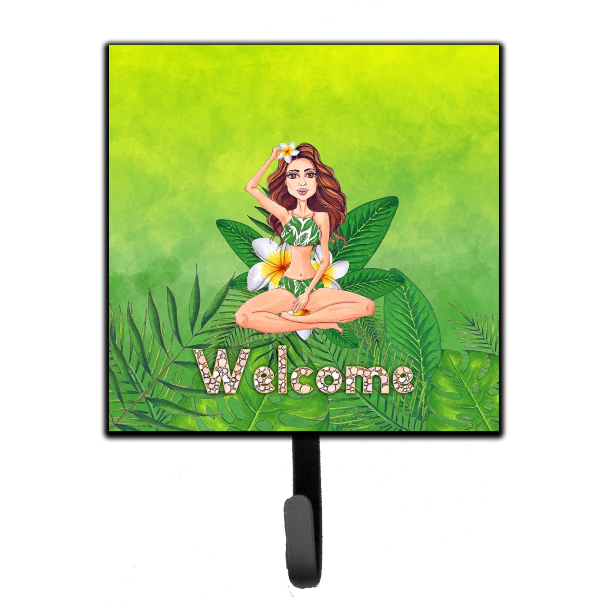Caroline'S Treasures Welcome Lady In Bikini Summer Leash Or Key Holder Hooks, Multicolor