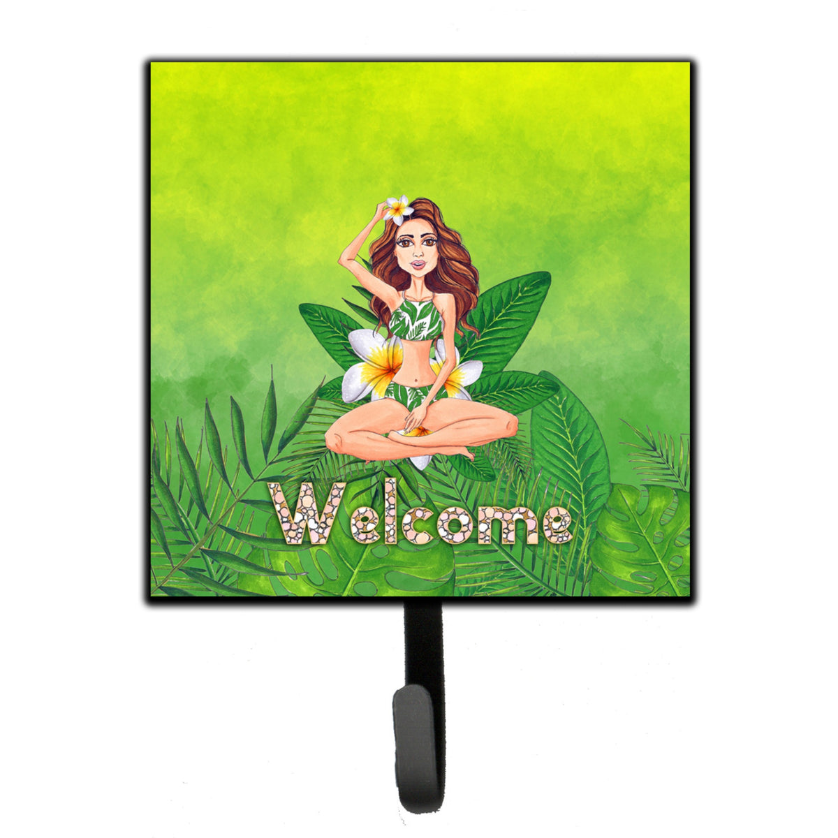 Caroline'S Treasures Welcome Lady In Bikini Summer Leash Or Key Holder Hooks, Multicolor