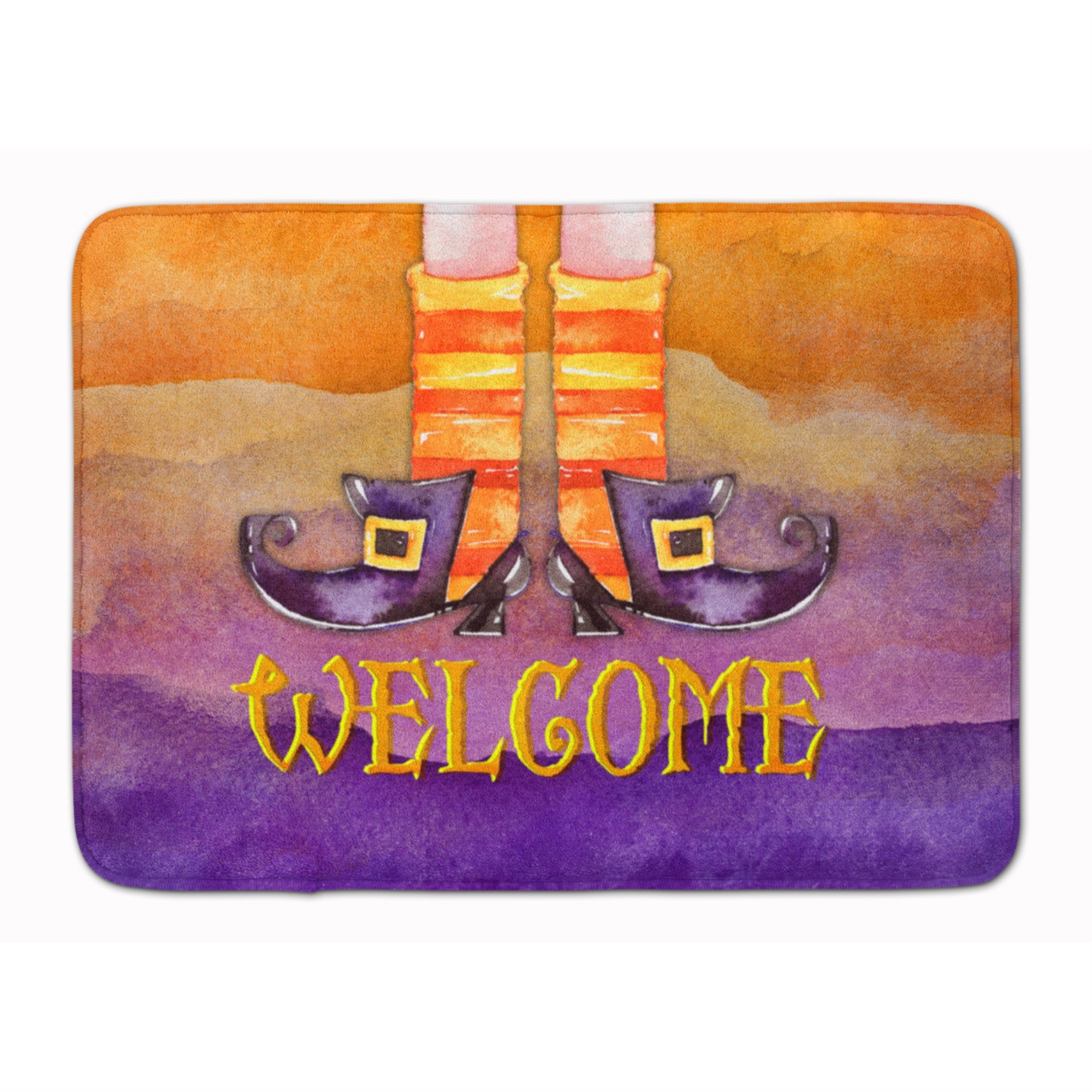 Caroline'S Treasures Halloween Welcome Witches Feet Machine Washable Memory Foam Mat Doormats, Multicolor