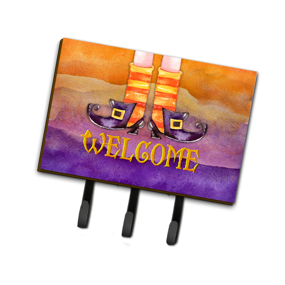 Caroline'S Treasures Halloween Welcome Witches Feet Leash Or Key Holder Hooks, Multicolor