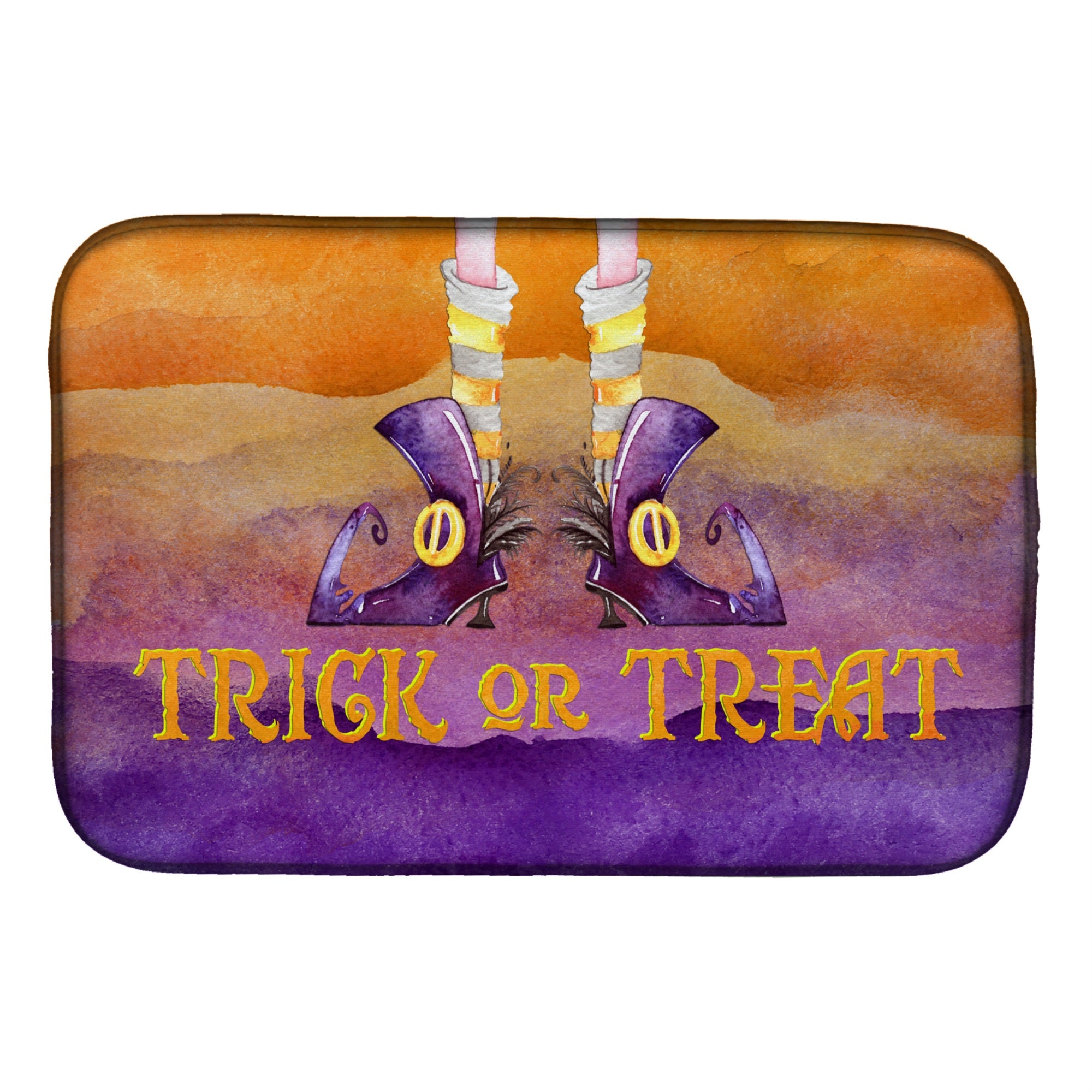 Caroline'S Treasures Halloween Trick Witches Feet Dish Drying Mat, 14 X 21, Multicolor