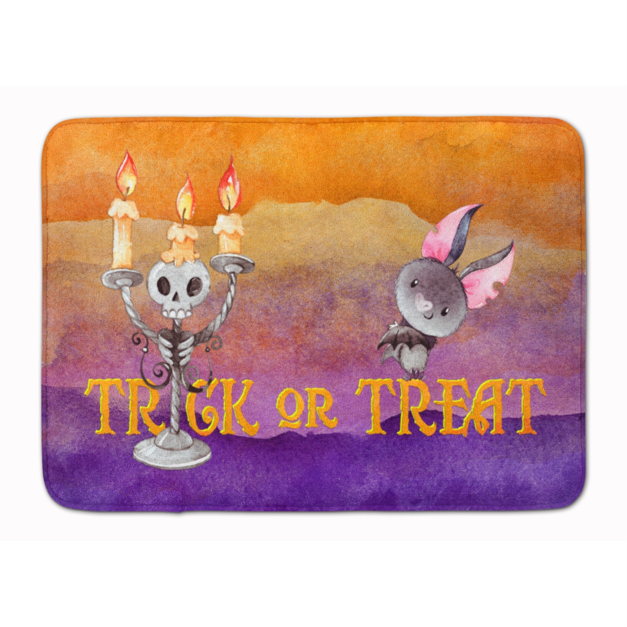 Caroline'S Treasures Halloween Trick Or Treat Machine Washable Memory Foam Mat Doormats, Multicolor