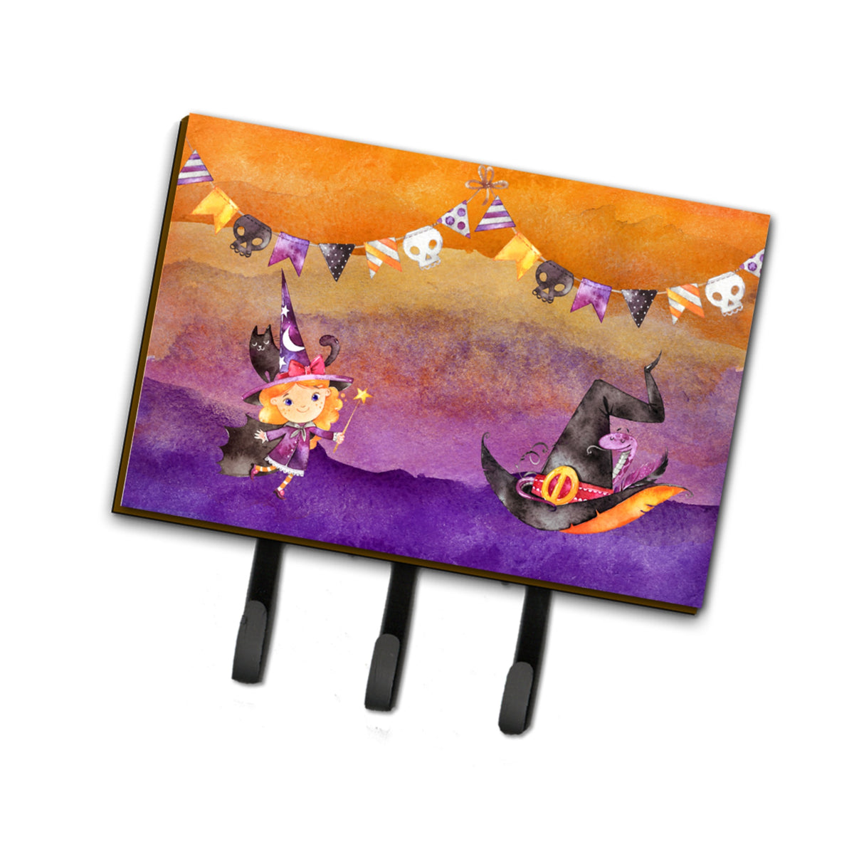 Caroline'S Treasures Halloween Little Witch Party Leash Or Key Holder Hooks, Multicolor