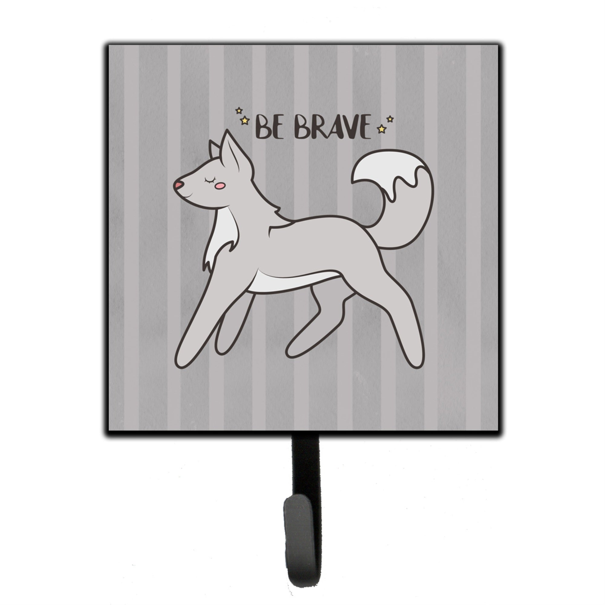 Caroline'S Treasures Nursery Be Brave Wolf Leash Or Key Holder Hooks, Multicolor