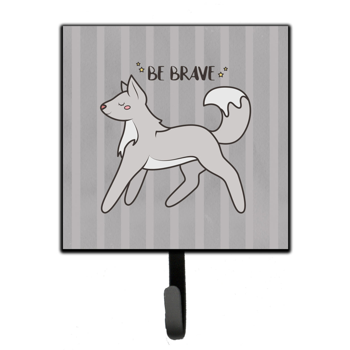 Caroline'S Treasures Nursery Be Brave Wolf Leash Or Key Holder Hooks, Multicolor