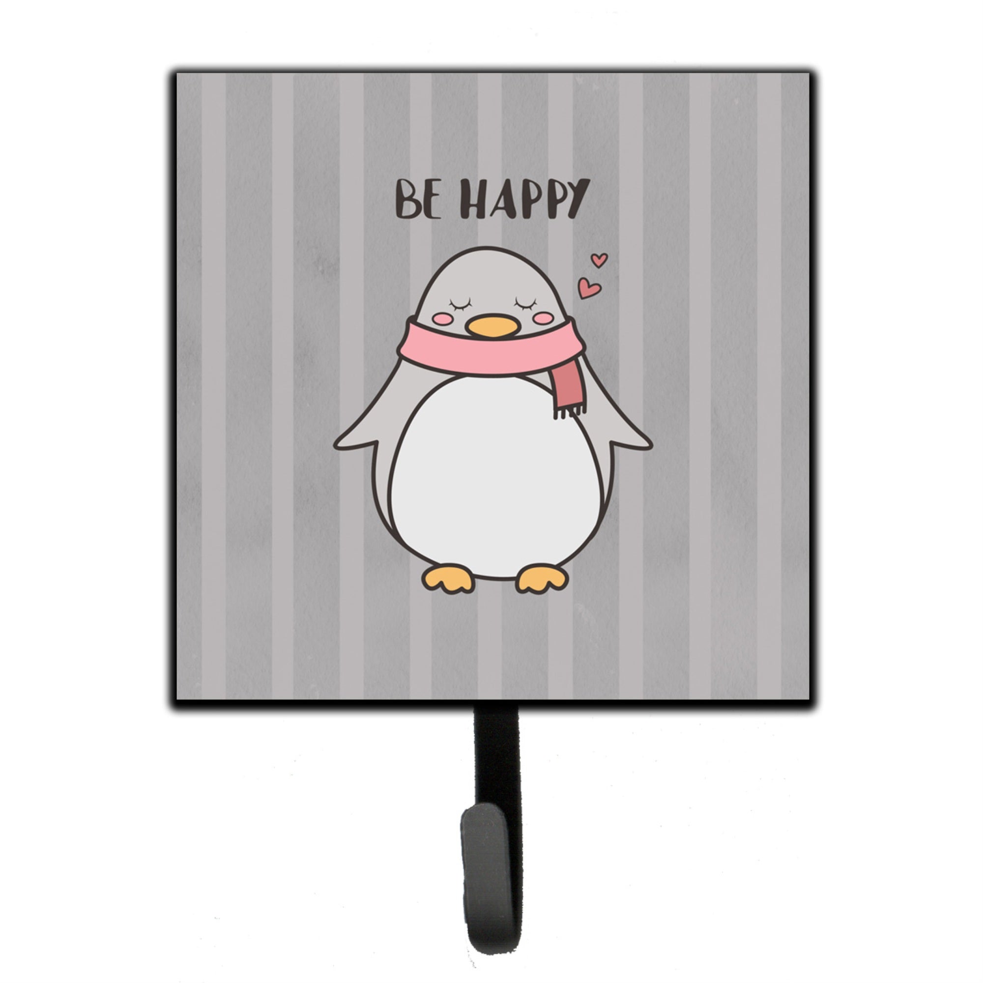 Caroline'S Treasures Nursery Be Happy Penquin Leash Or Key Holder Hooks, Multicolor