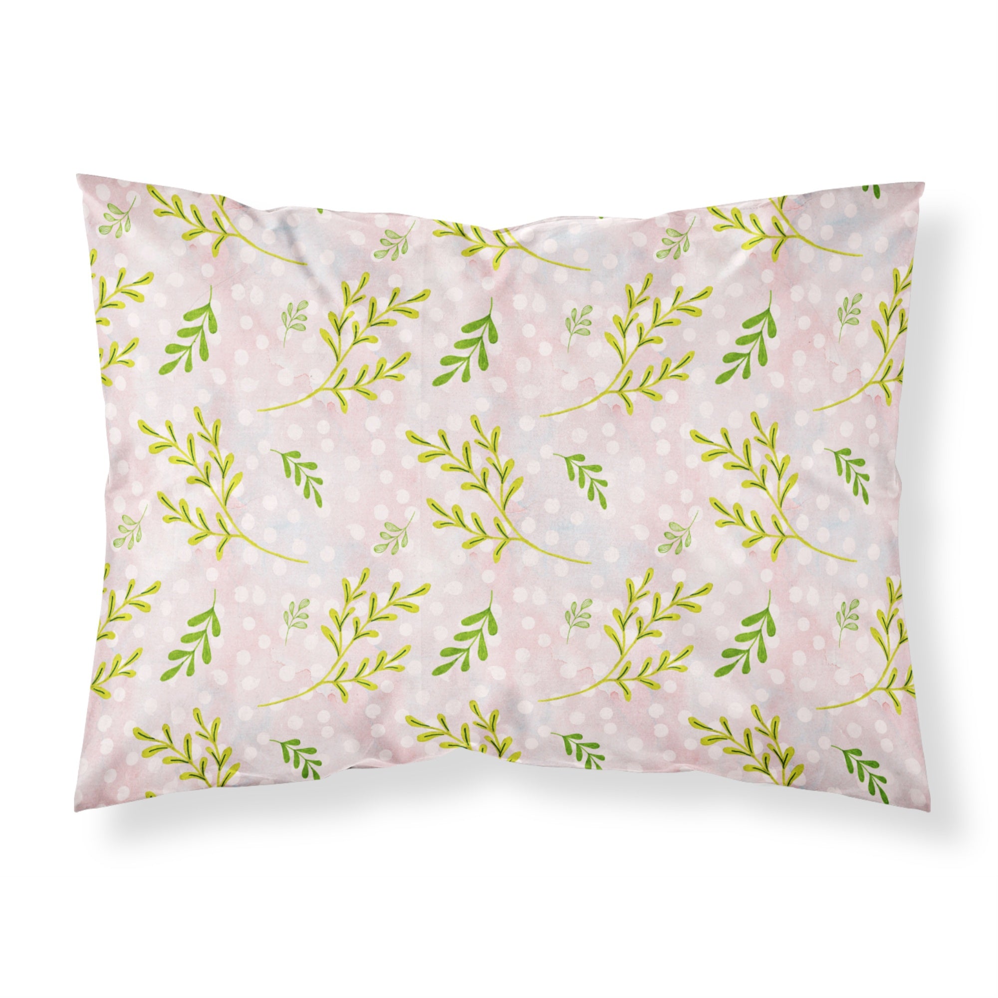 Caroline'S Treasures Watercolor Leaves Pink Printed, Polyester, 250 Thread Count, Envelope Closure Pillowcase, Standard, Multi