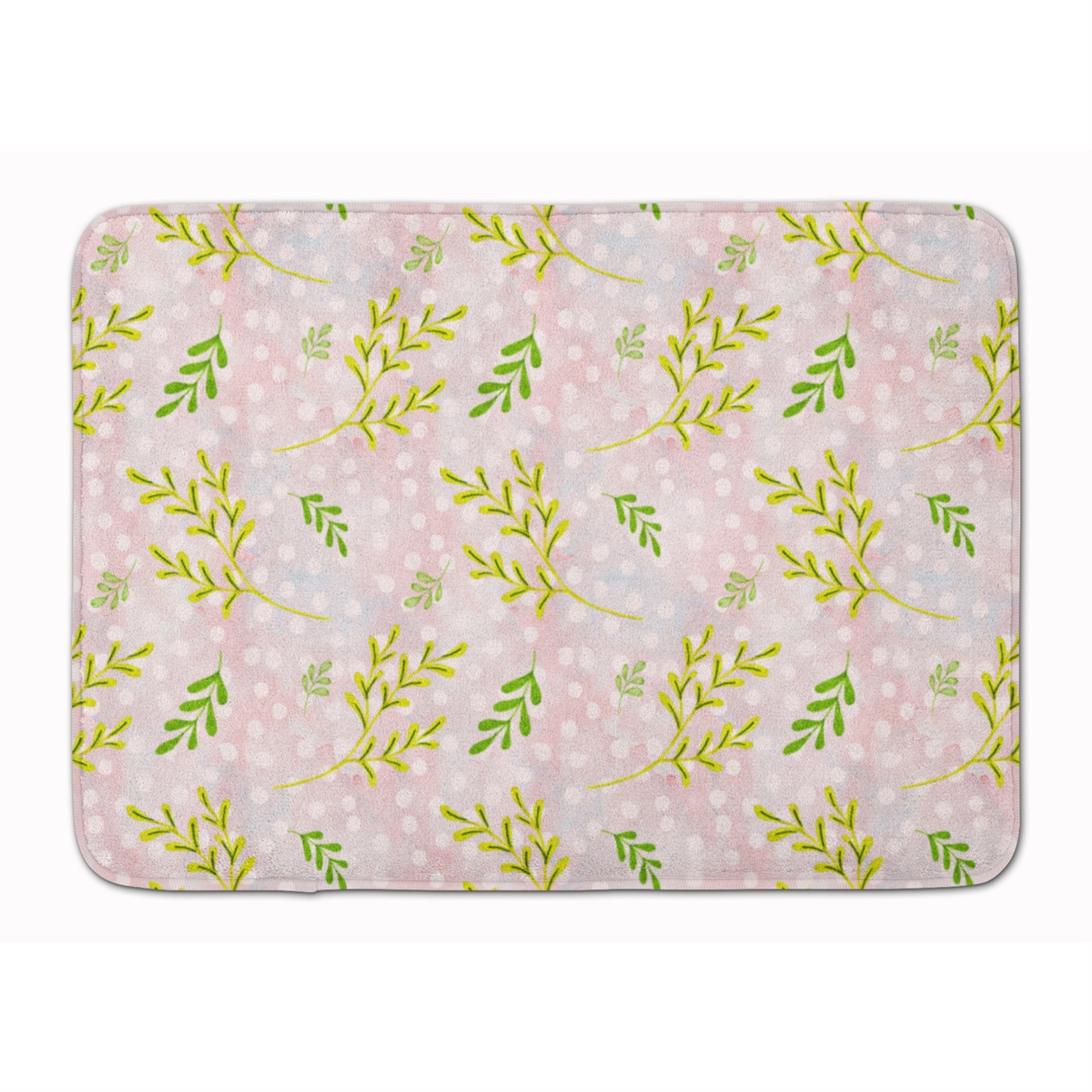 Caroline'S Treasures Watercolor Leaves Pink Floor Mat, 19 H X 27 W, Multicolor