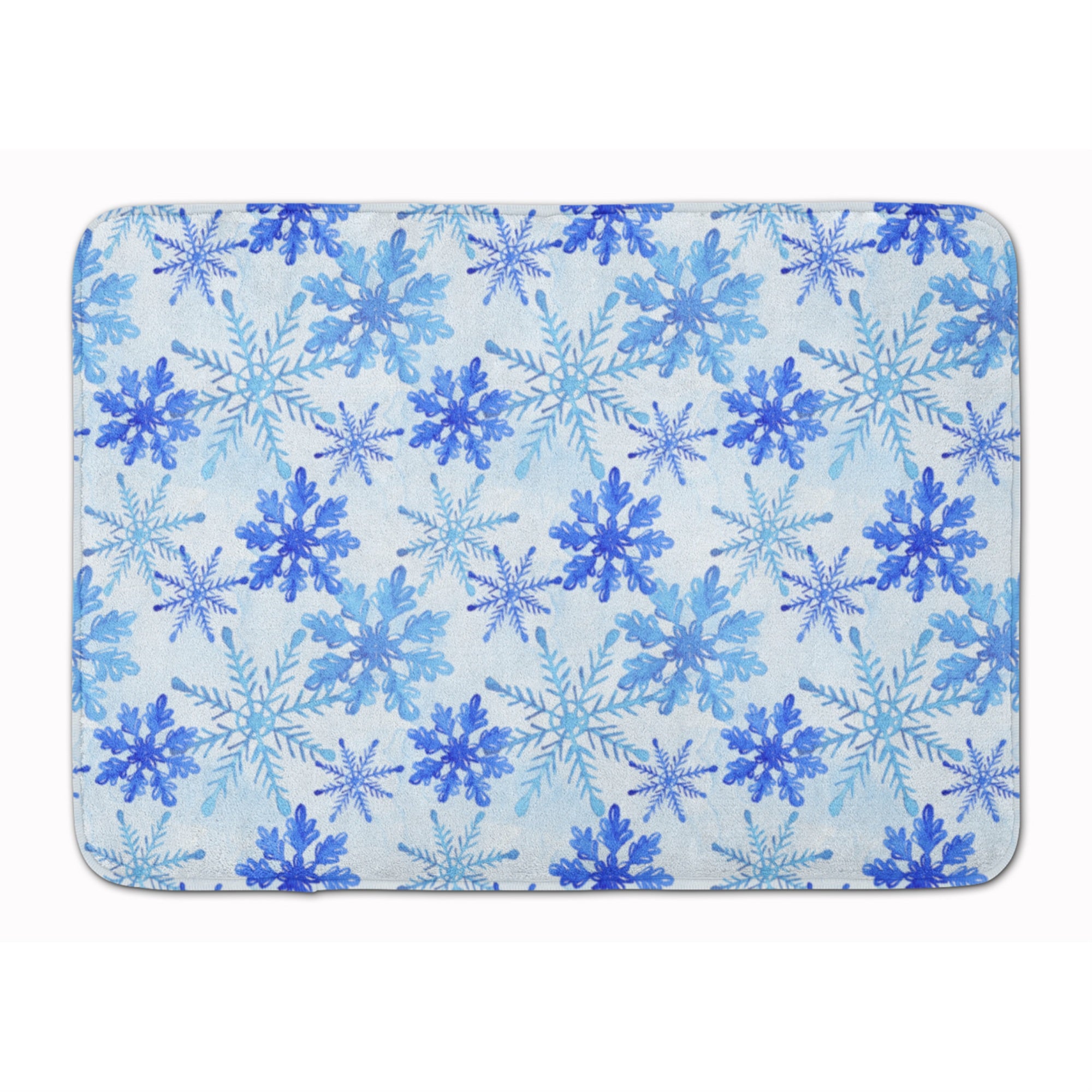 Caroline'S Treasures Blue Snowflakes Watercolor Floor Mat, 19 H X 27 W, Multicolor