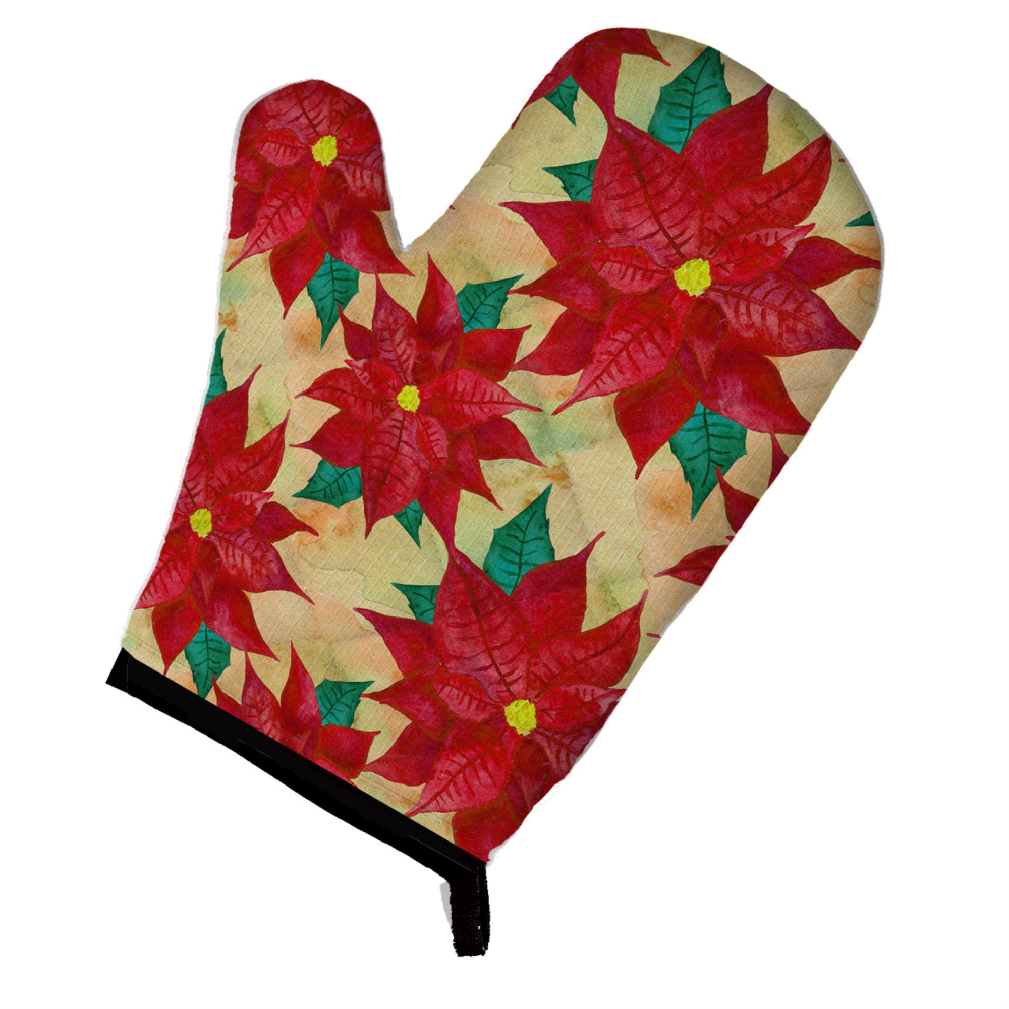 Caroline'S Treasures Poinsettia Christmas Decorated Oven Mitt, 12 X 8.5, Multicolor