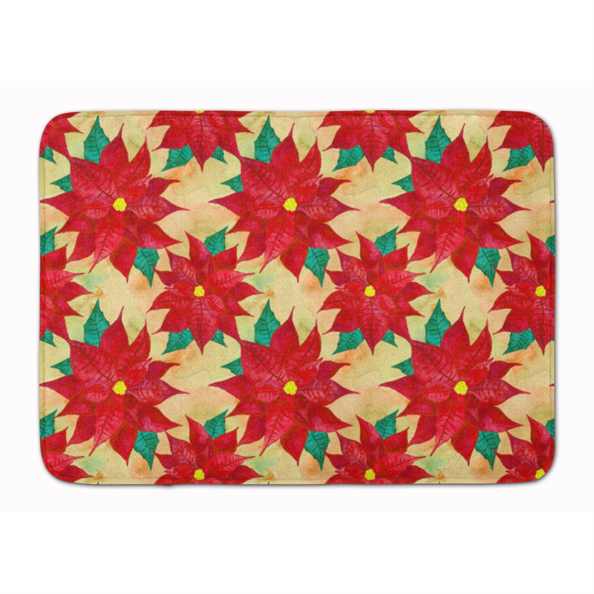Caroline'S Treasures Poinsettia Christmas Floor Mat, 19 H X 27 W, Multicolor