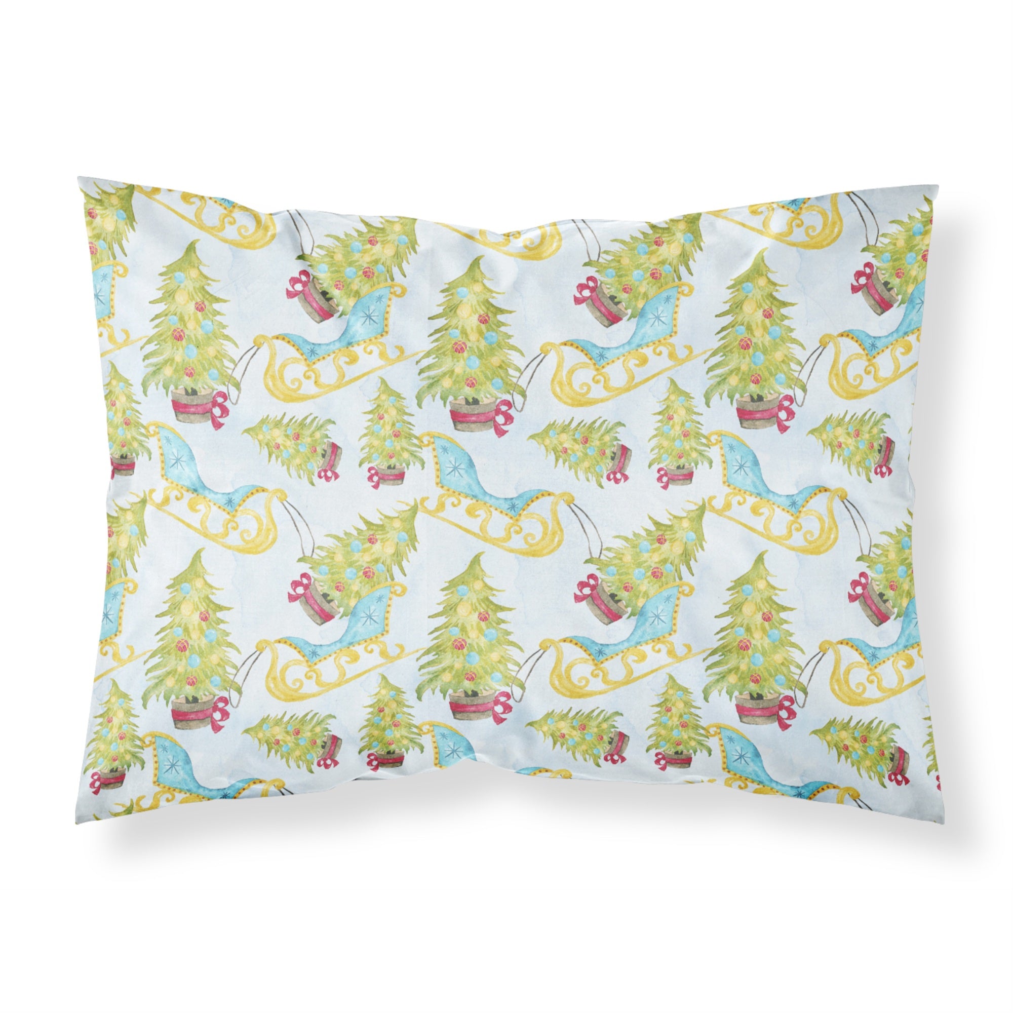 Caroline'S Treasures Christmas Tree And Sleigh Pillowcase, Standard, Multicolor