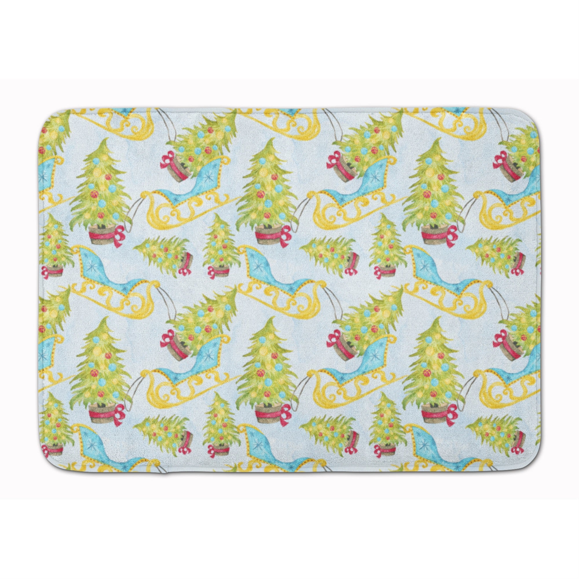 Caroline'S Treasures Christmas Tree And Sleigh Floor Mat, 19 H X 27 W, Multicolor