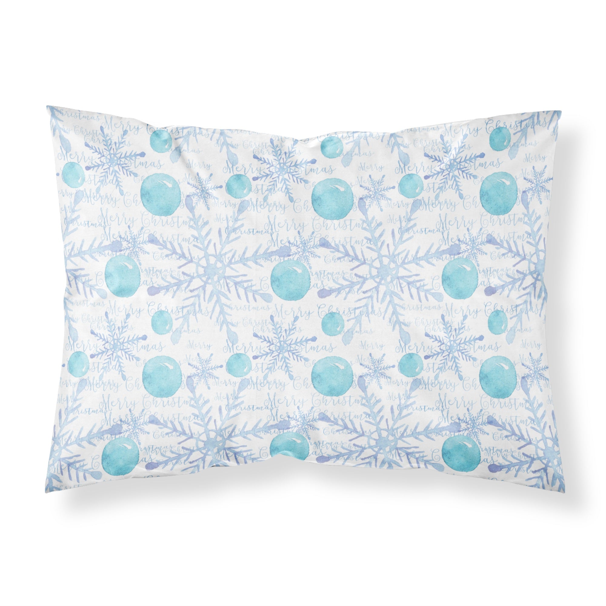 Caroline'S Treasures Winter Snowflakes On White Printed, Polyester, 250 Thread Count, Envelope Closure Pillowcase, Standard, M