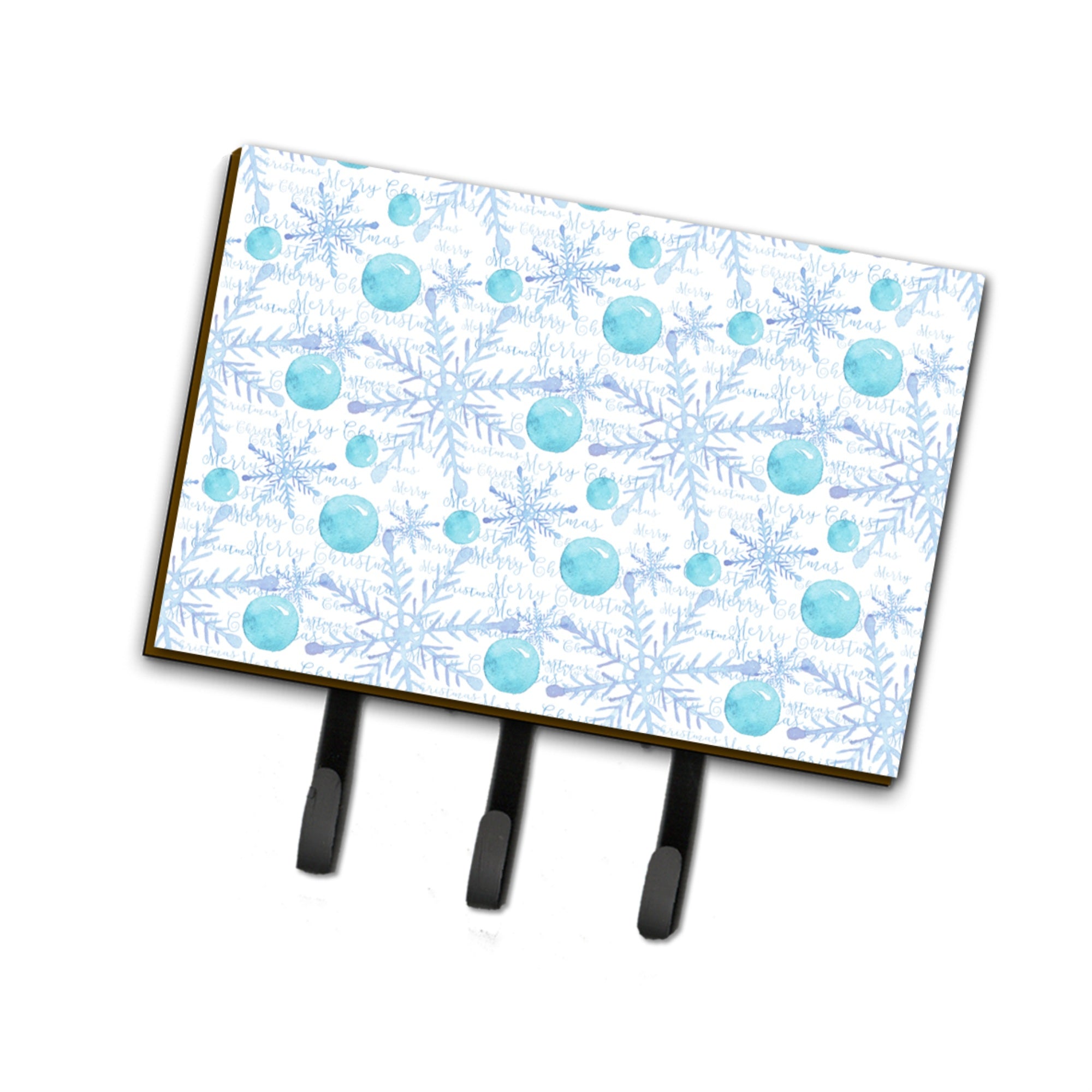 Caroline'S Treasures Winter Snowflakes On White Wall Hook, Triple, Multicolor