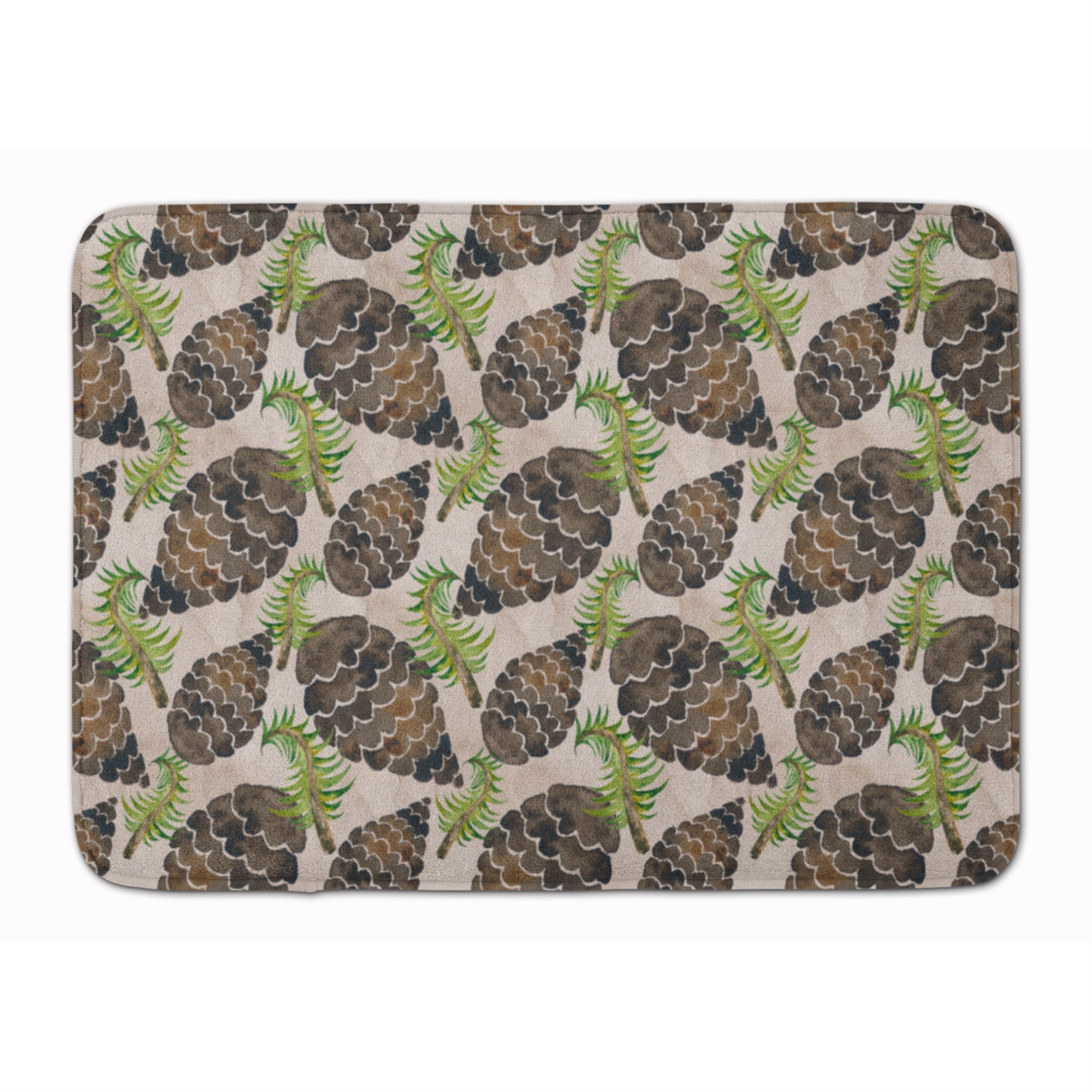 Caroline'S Treasures Watercolor Pine Cones Floor Mat, 19 H X 27 W, Multicolor