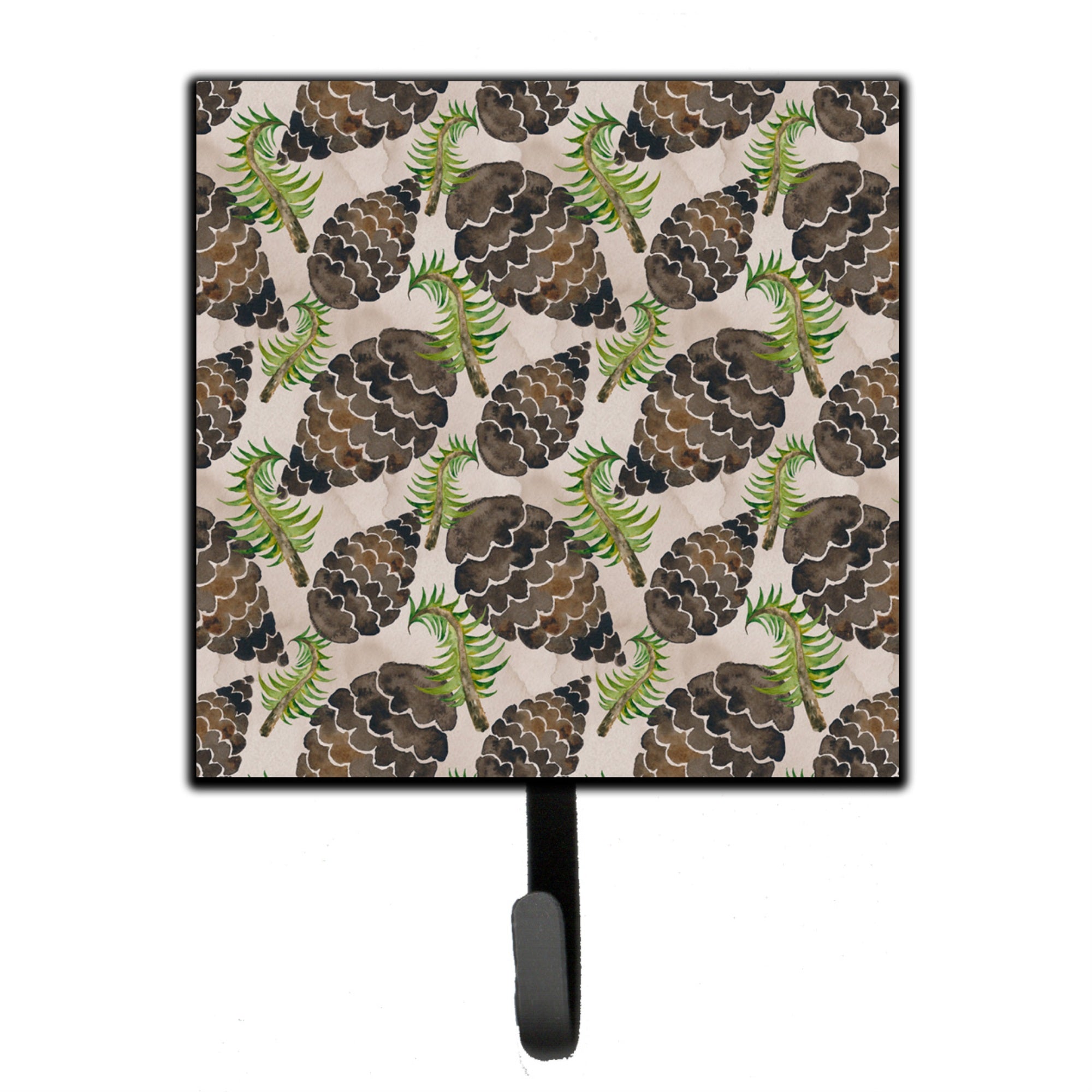 Caroline'S Treasures Watercolor Pine Cones Wall Hook, Small, Multicolor