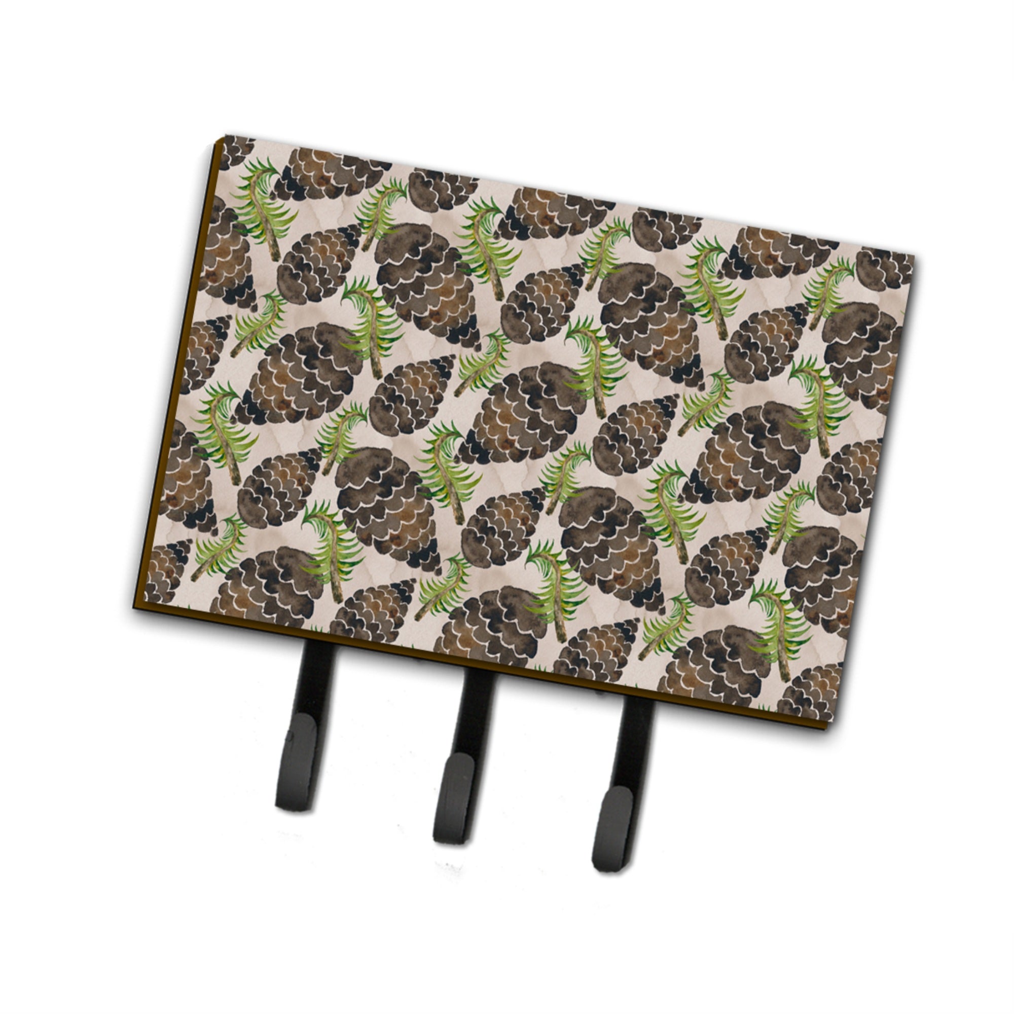 Caroline'S Treasures Watercolor Pine Cones Wall Hook, Triple, Multicolor