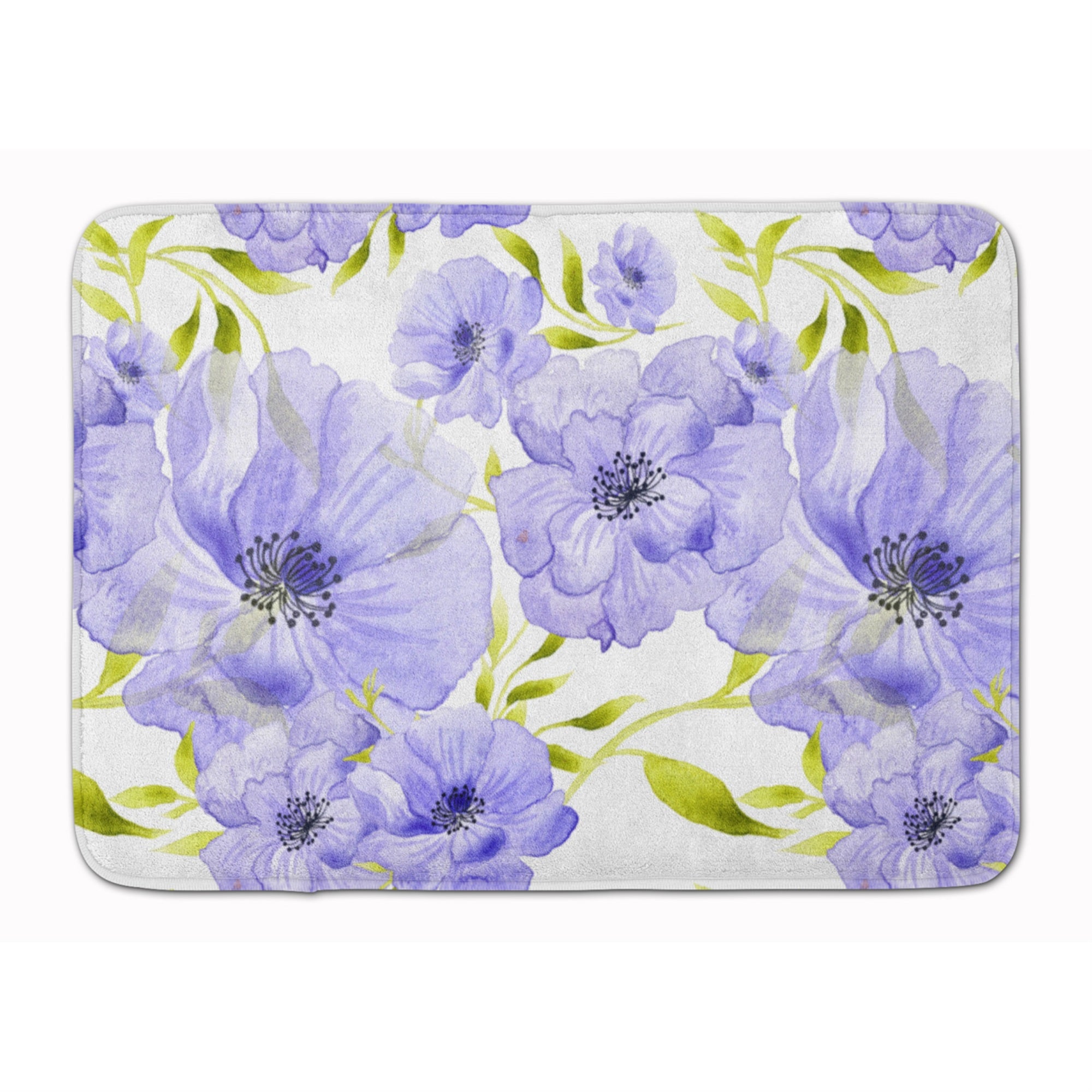 Caroline'S Treasures Watercolor Blue Flowers Floor Mat, 19 H X 27 W, Multicolor