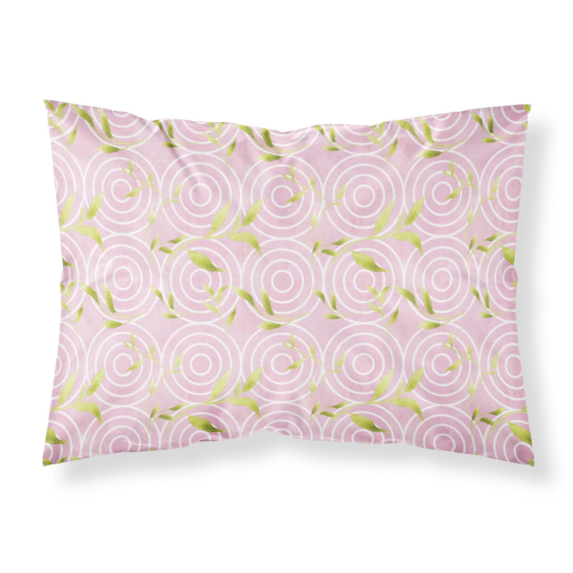 Caroline'S Treasures Geometric Circles On Pink Watercolor Pillowcase, Standard, Multicolor