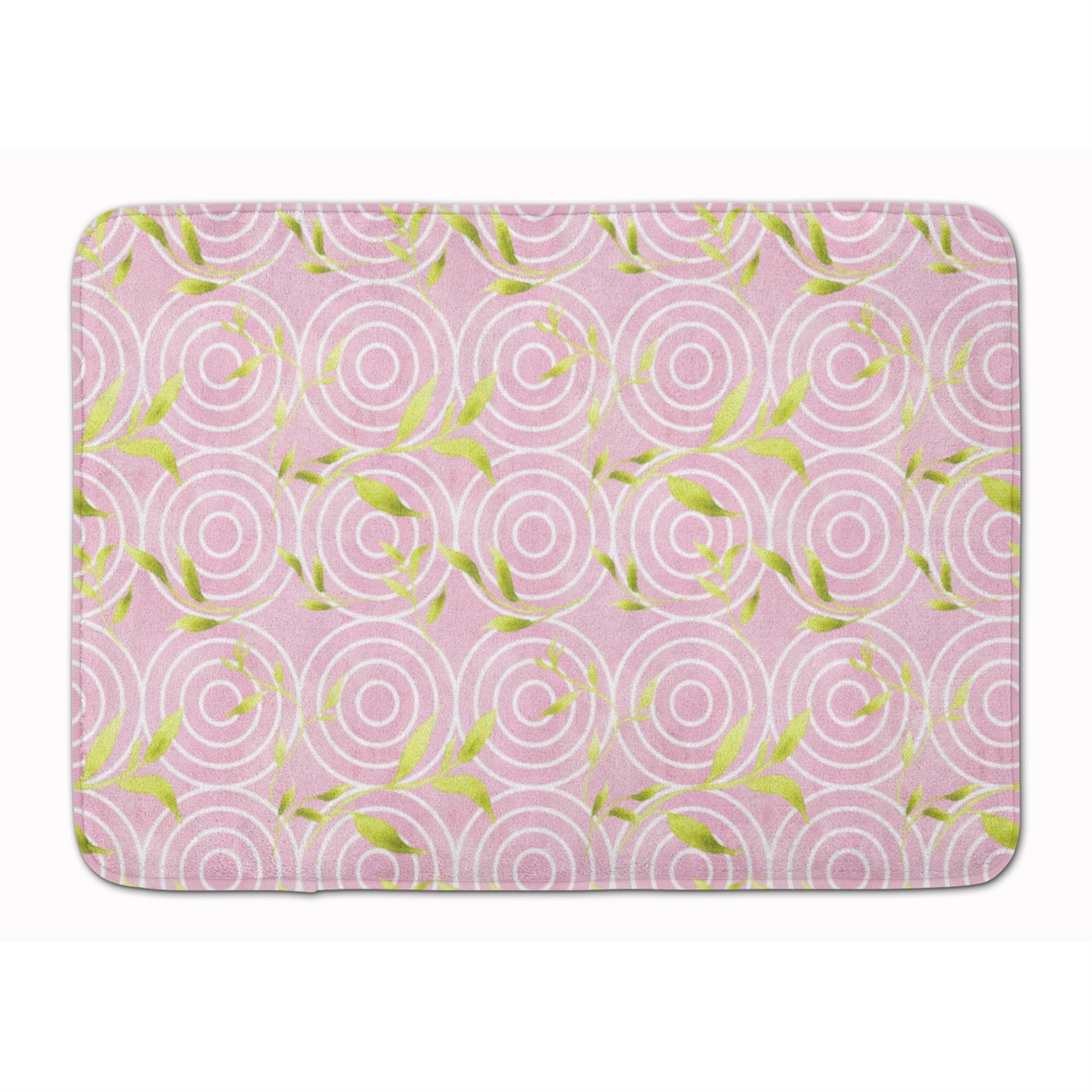 Caroline'S Treasures Geometric Circles On Pink Watercolor Floor Mat, 19 H X 27 W, Multicolor