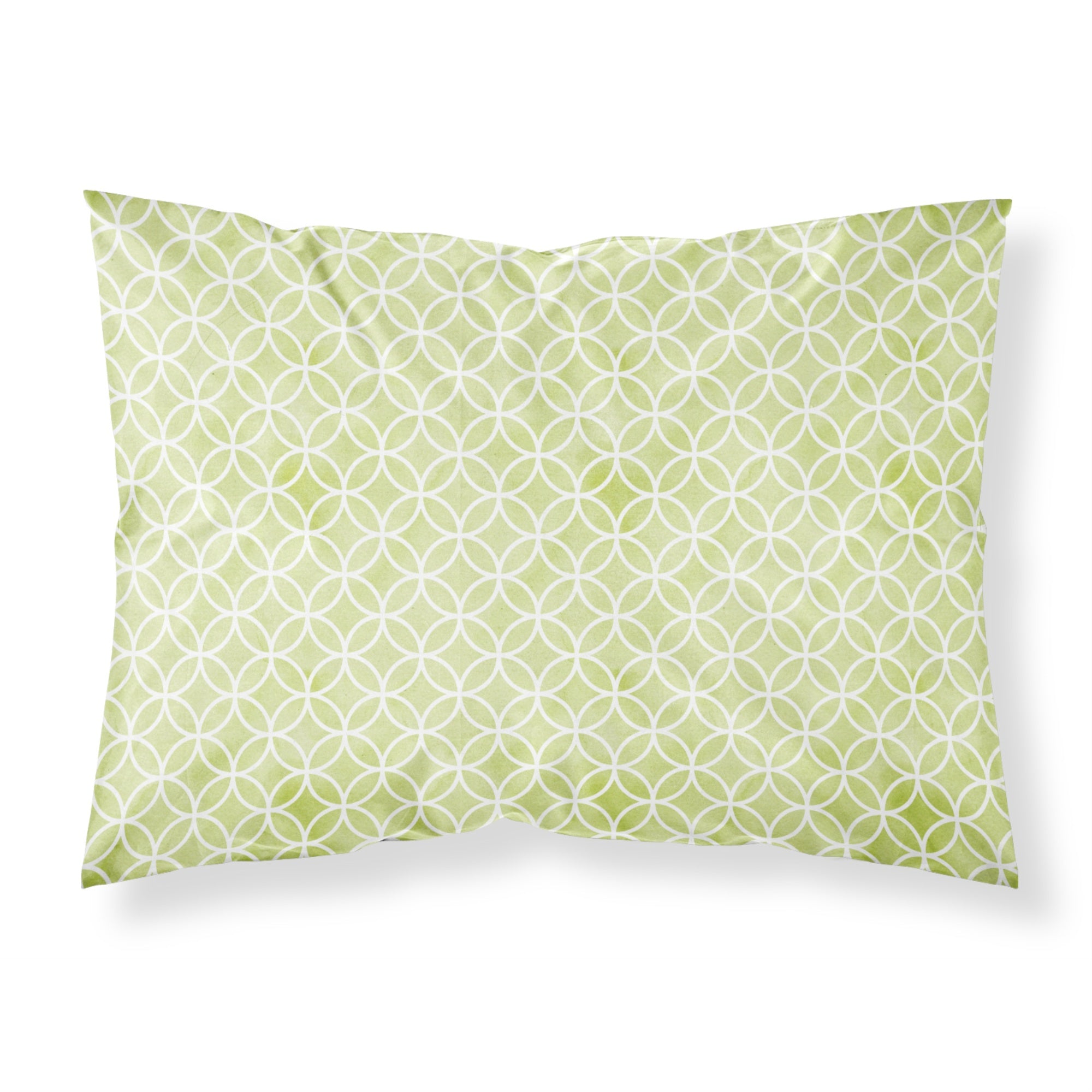 Caroline'S Treasures Geometric Circles On Green Watercolor Pillowcase, Standard, Multicolor