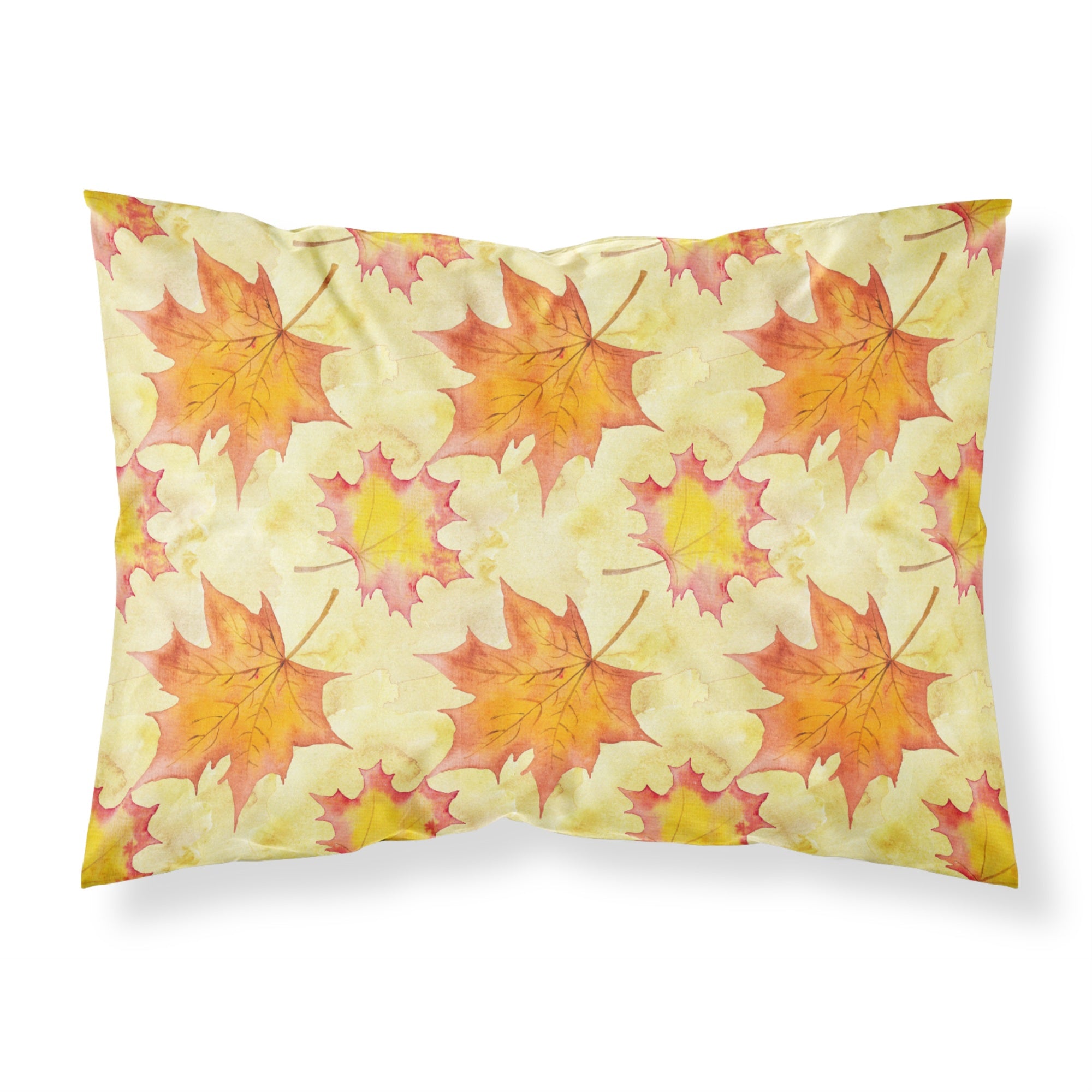 Caroline'S Treasures Fall Leaves Scattered Printed, Polyester, 250 Thread Count, Envelope Closure Pillowcase, Standard, Multic
