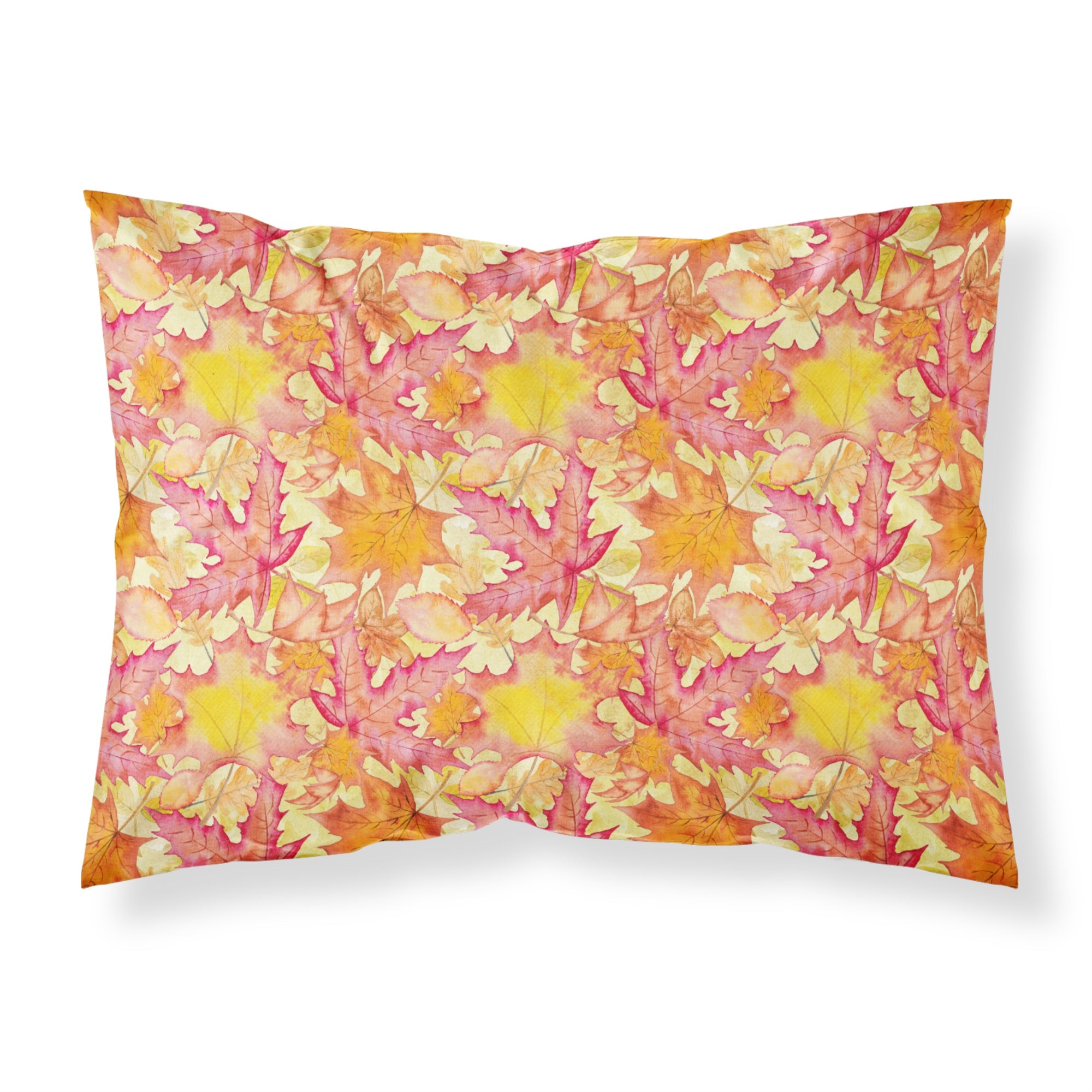 Caroline'S Treasures Fall Leaves Watercolor Red Pillowcase, Standard, Multicolor