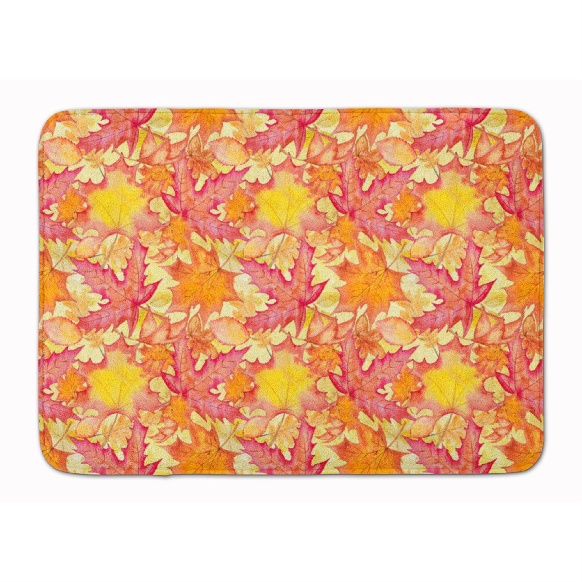 Caroline'S Treasures Fall Leaves Watercolor Red Floor Mat, 19 H X 27 W, Multicolor